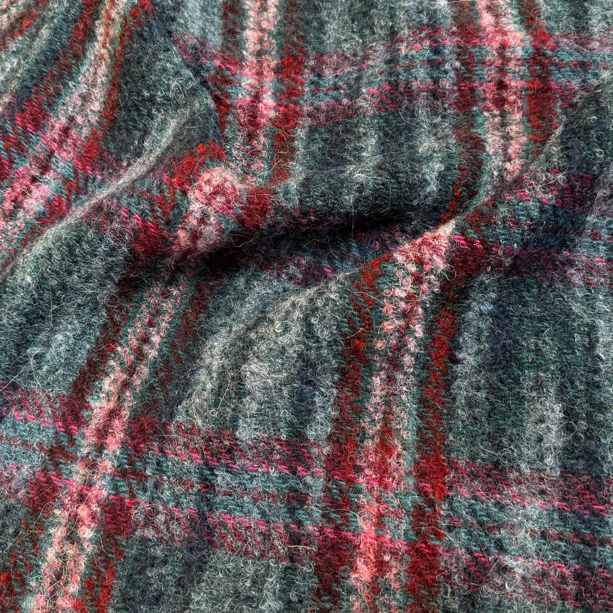 TWEED BOUCLETTE 56% LAINE BLEU À CARREAUX GIOVIXEN - My Little Coupon
