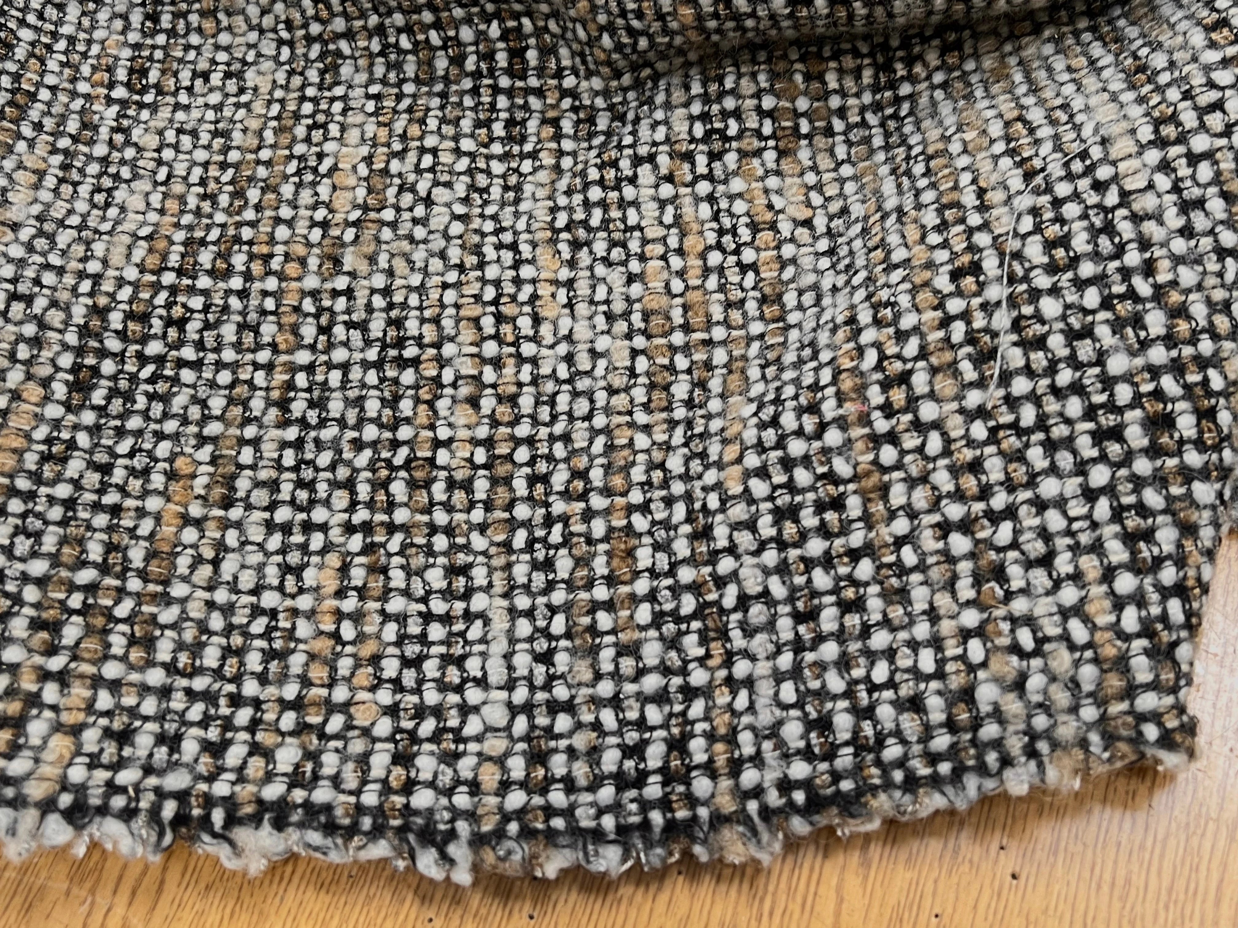 TWEED BOUCLETTE BEIGE MARRON NOIR 90% LAINE - My Little Coupon