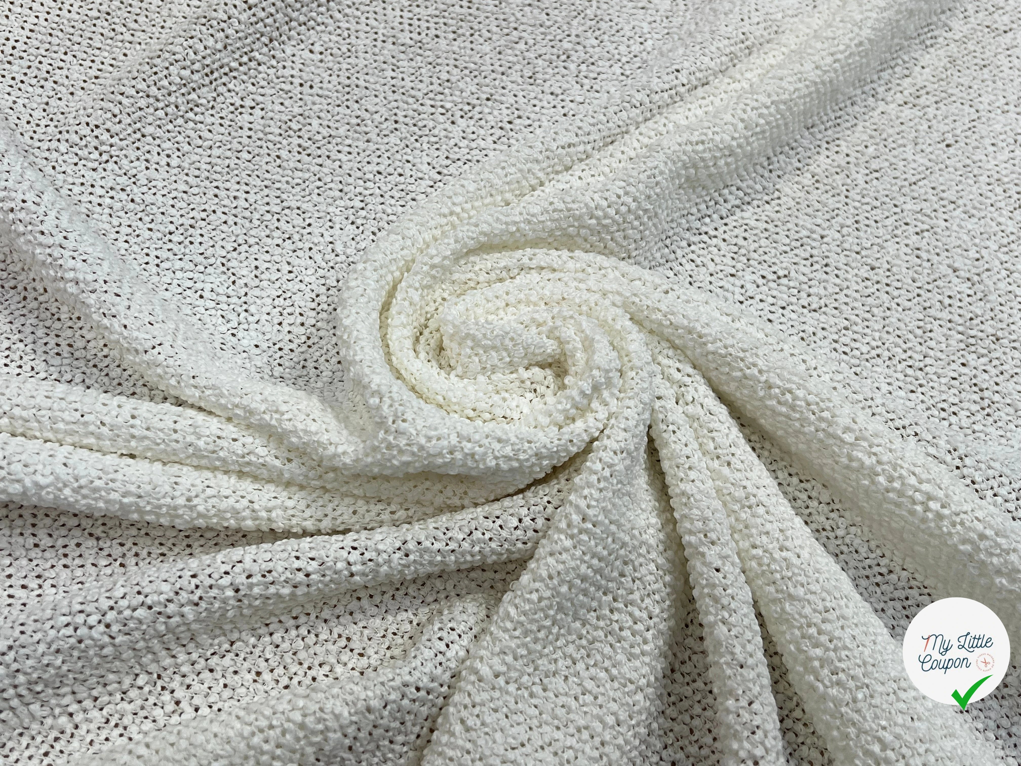 TWEED BOUCLETTE BLANC 100% COTON - My Little Coupon