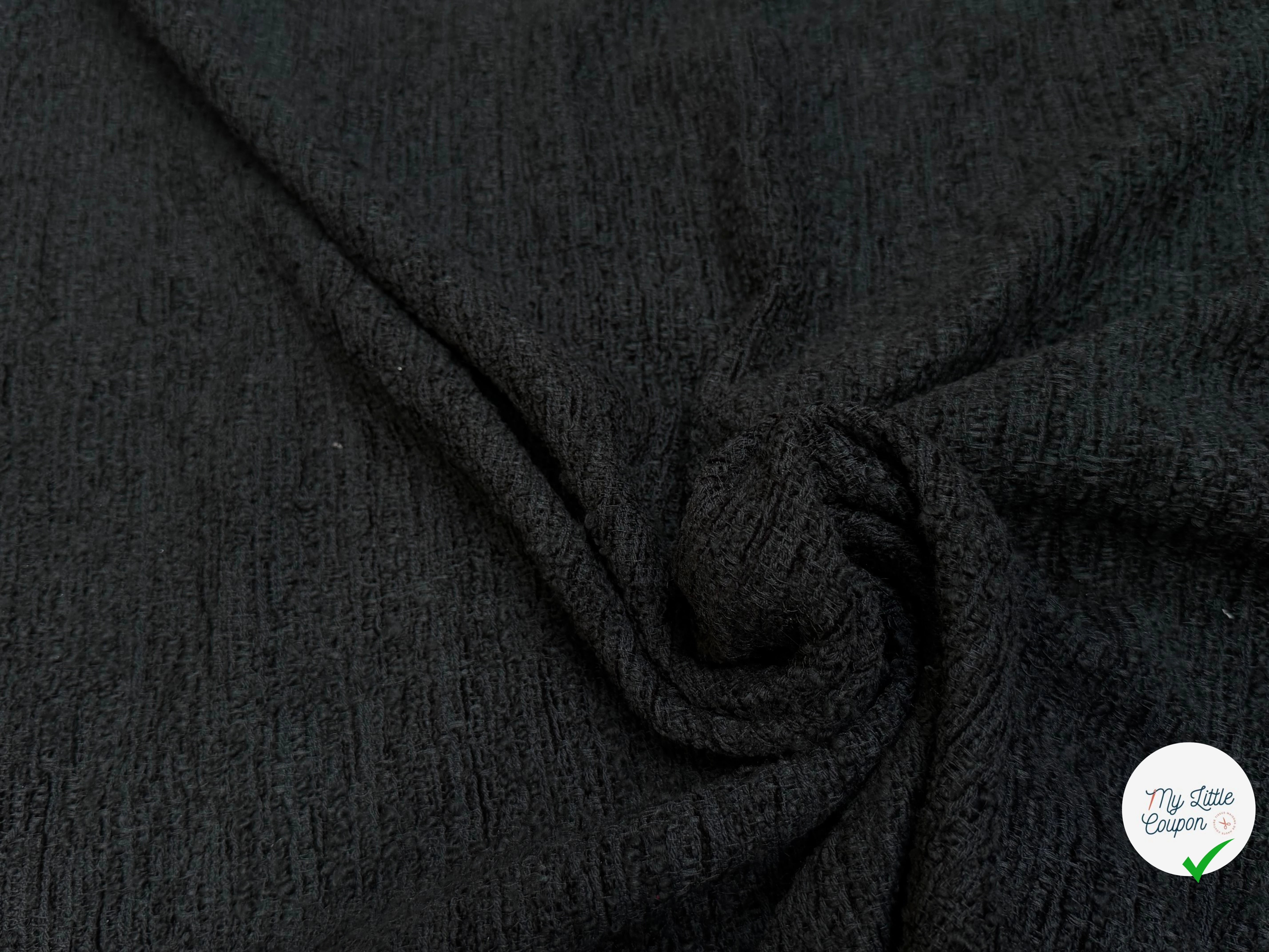 TWEED BOUCLETTE DE LAINE NOIR 80% LAINE CHIC - My Little Coupon
