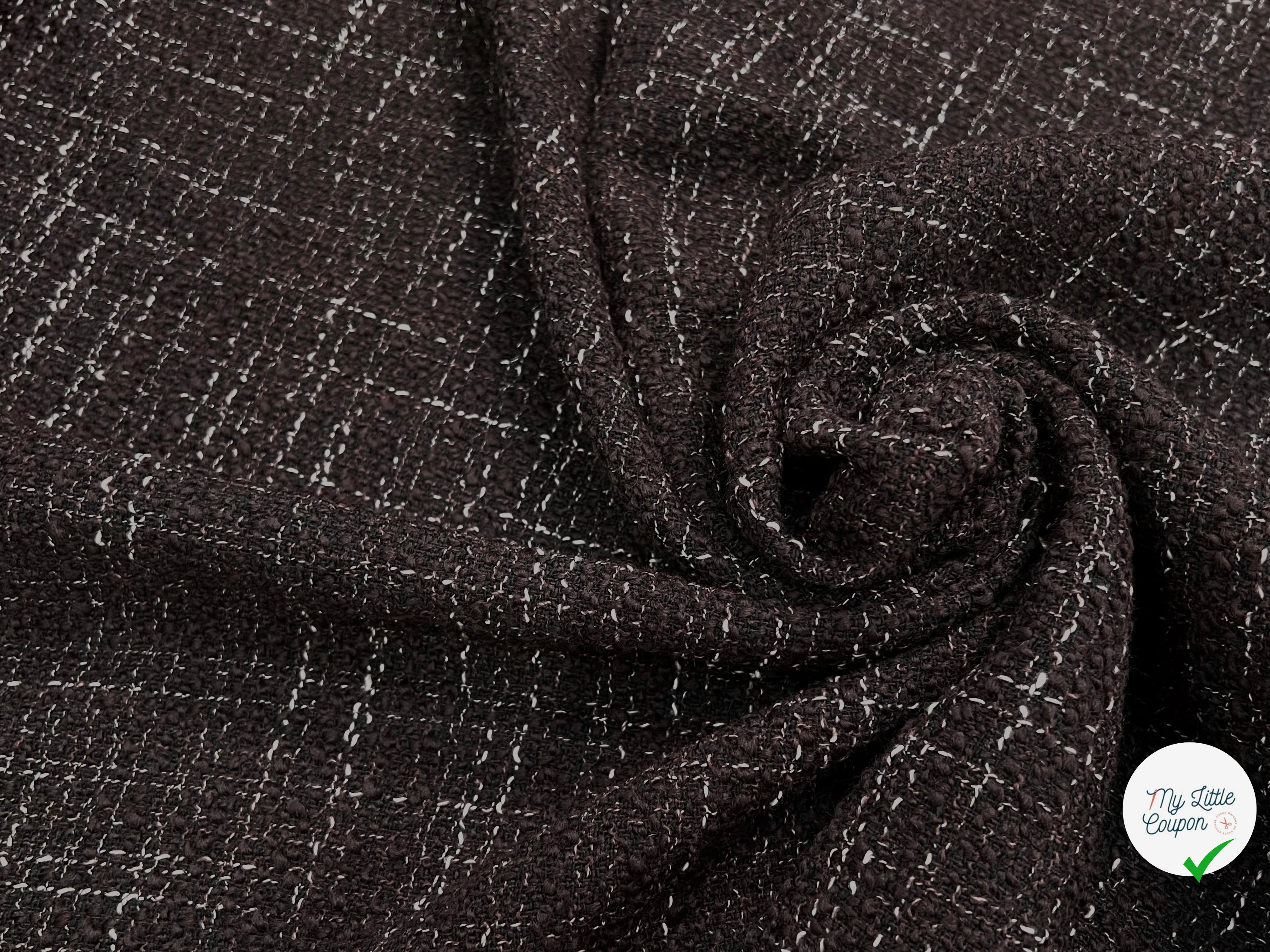 TWEED BOUCLETTE MARRON CHINÉ BLANC - My Little Coupon