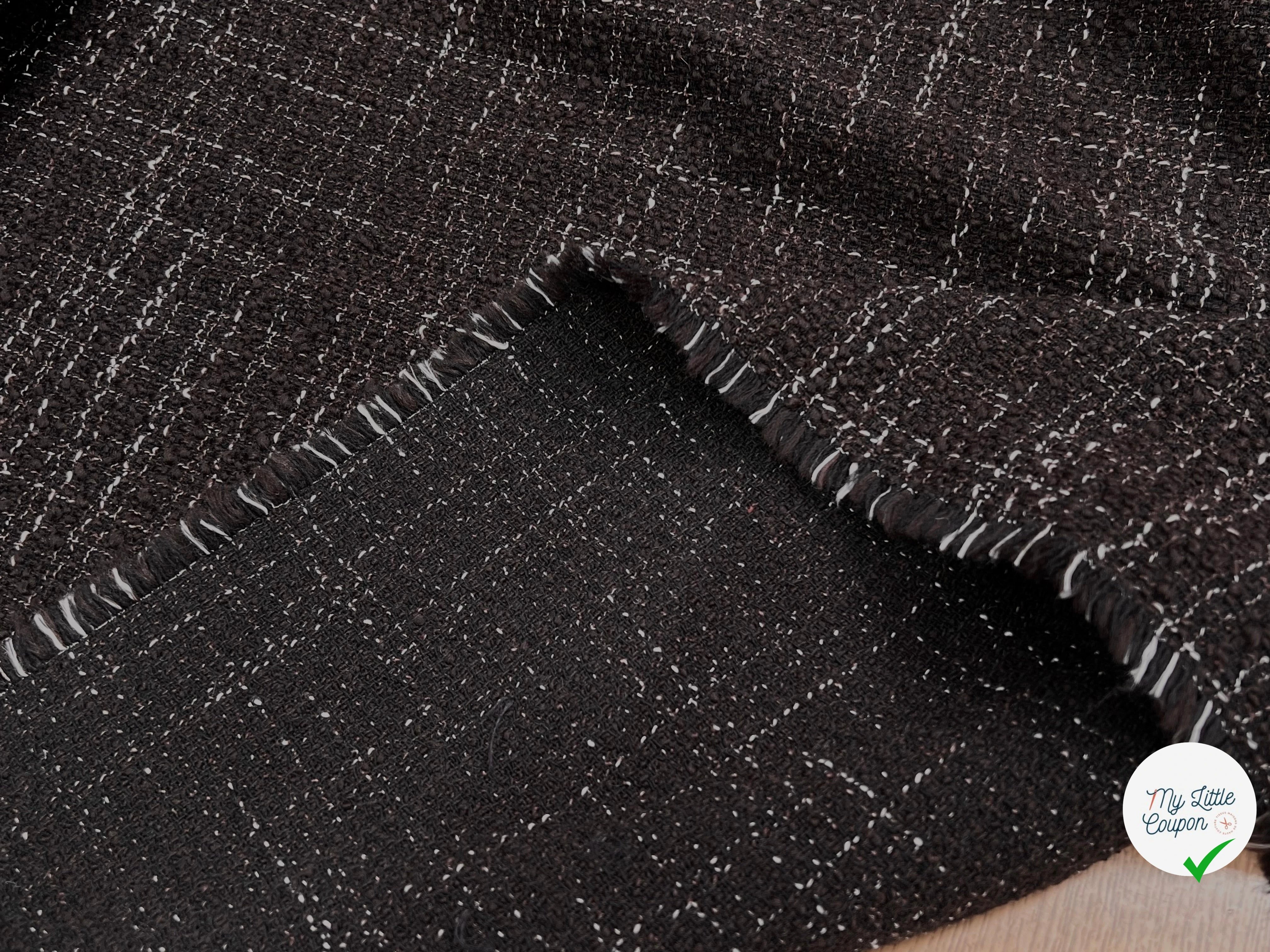 TWEED BOUCLETTE MARRON CHINÉ BLANC - My Little Coupon