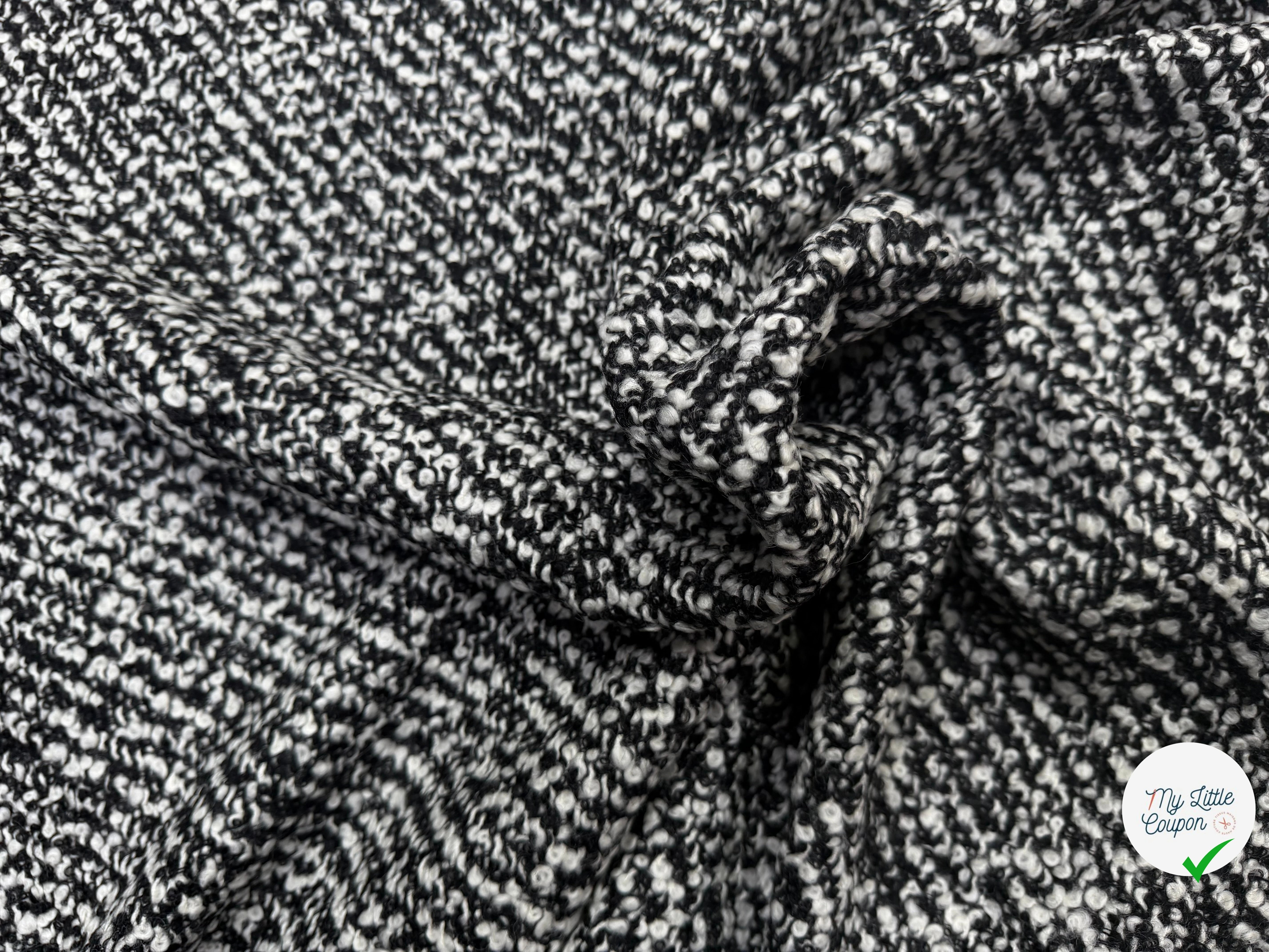 TWEED BOUCLETTE NOIR ET BLANC LAINE JAPON - My Little Coupon