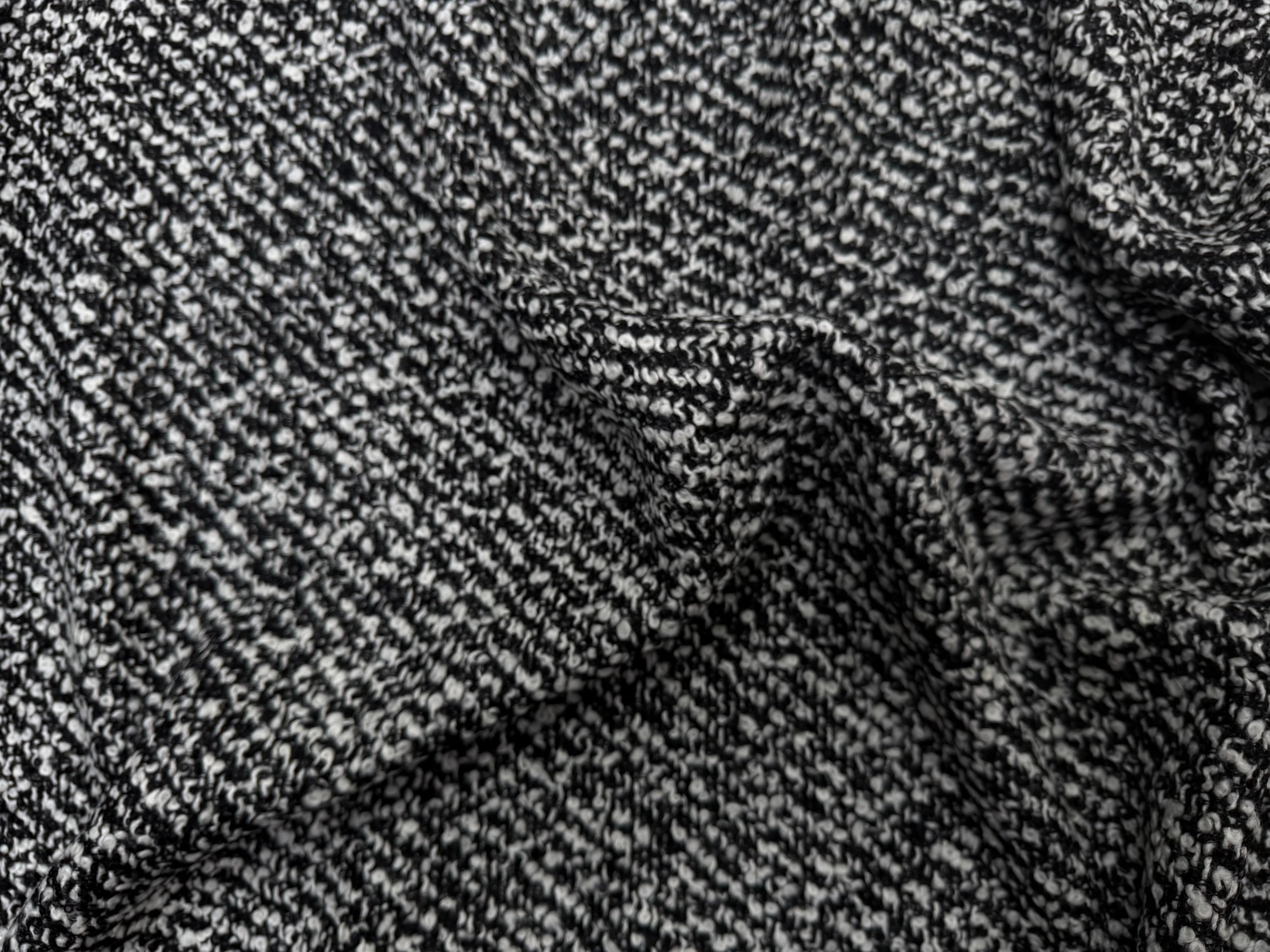 TWEED BOUCLETTE NOIR ET BLANC LAINE JAPON - My Little Coupon
