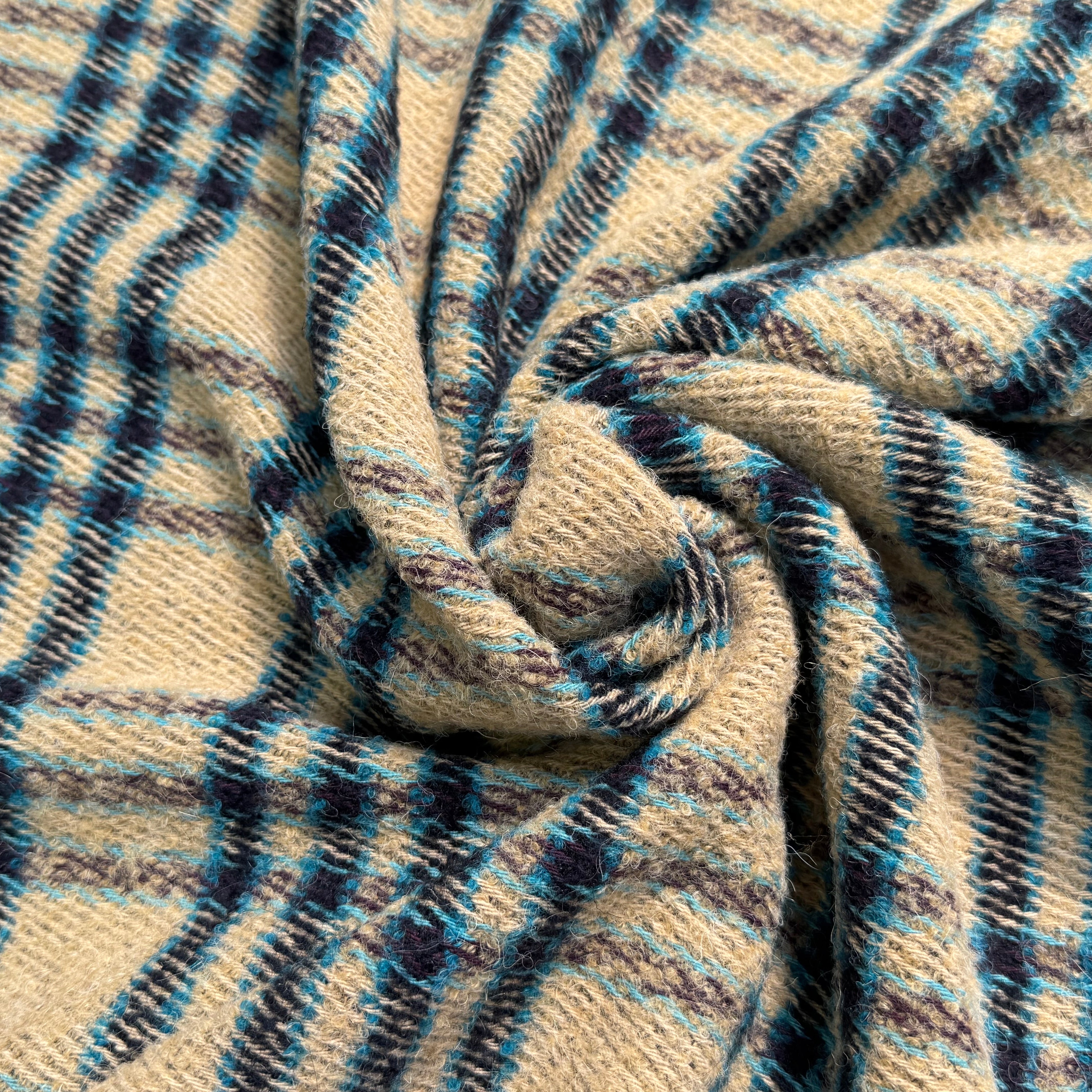 TWEED BOUCLETTE POLYLAINE SERGÉ 10% LAINE ALPAGA BEIGE - My Little Coupon