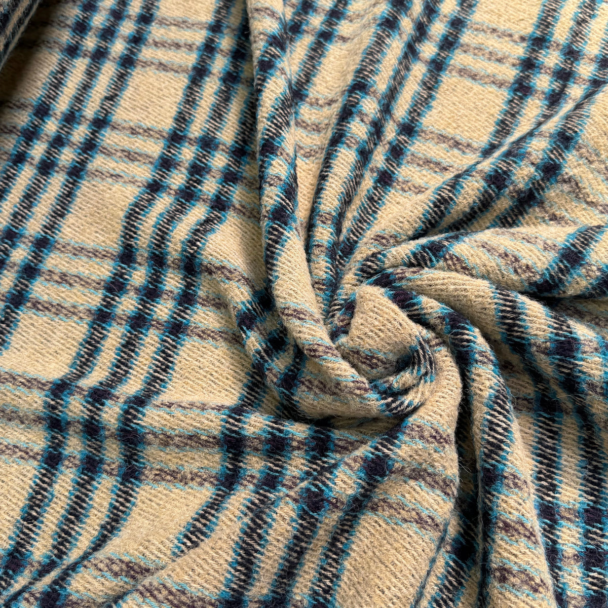 TWEED BOUCLETTE POLYLAINE SERGÉ 10% LAINE ALPAGA BEIGE - My Little Coupon