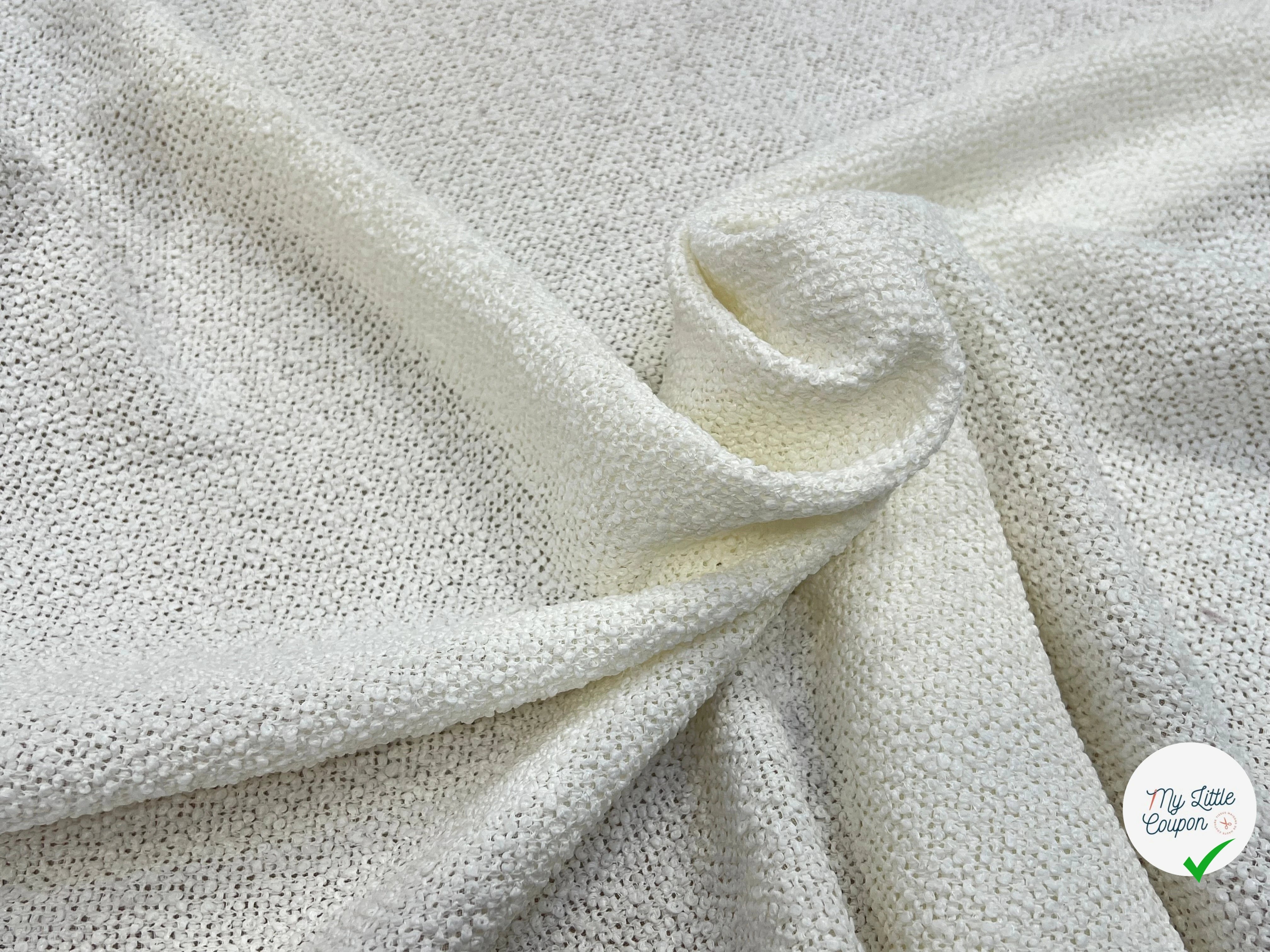 TWEED BOUCLETTE TERMOCOLLÉ BLANC - My Little Coupon