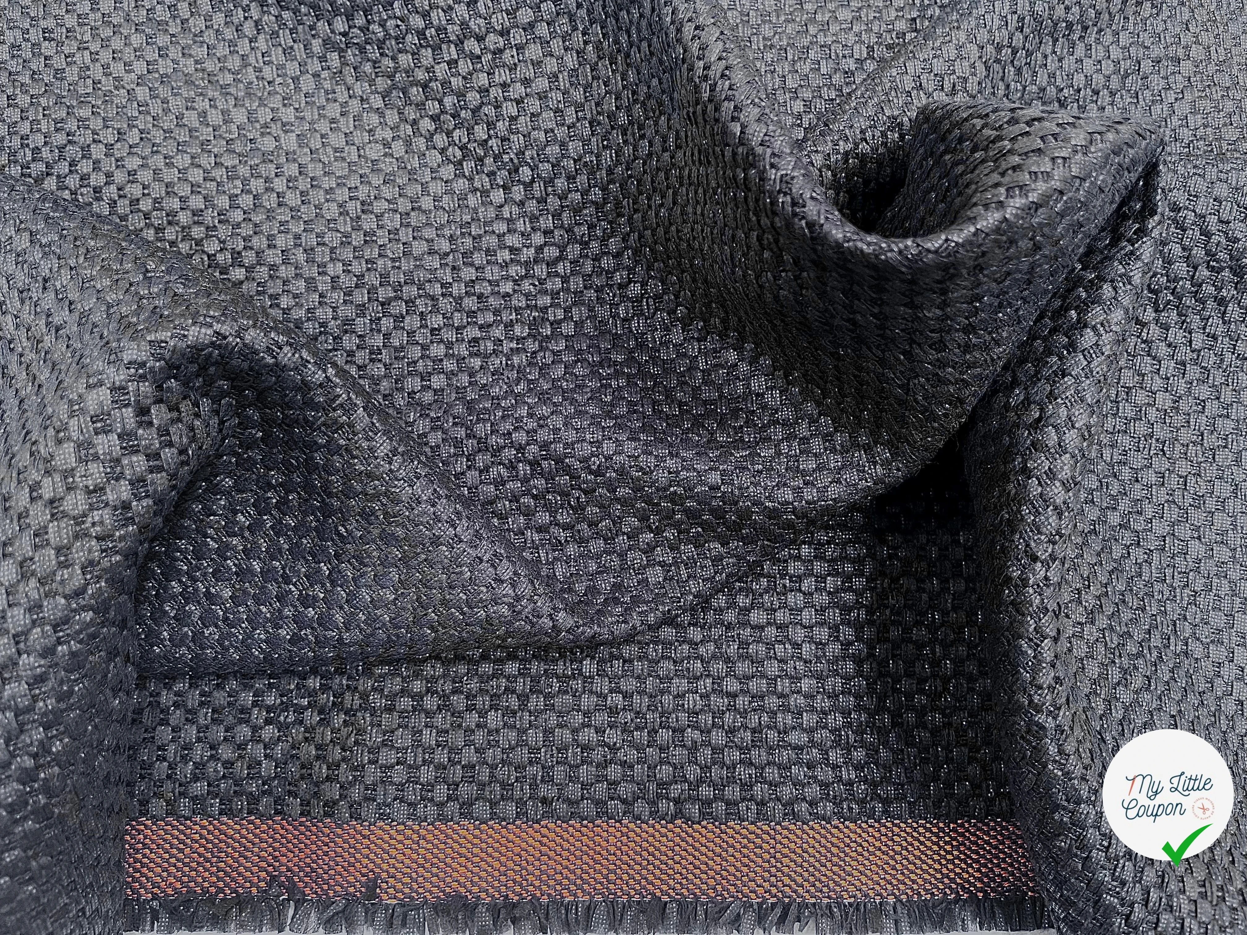 TWEED CANEVAS POLYCOTON MI SAISON NAVY PRESQUE NOIR - My Little Coupon