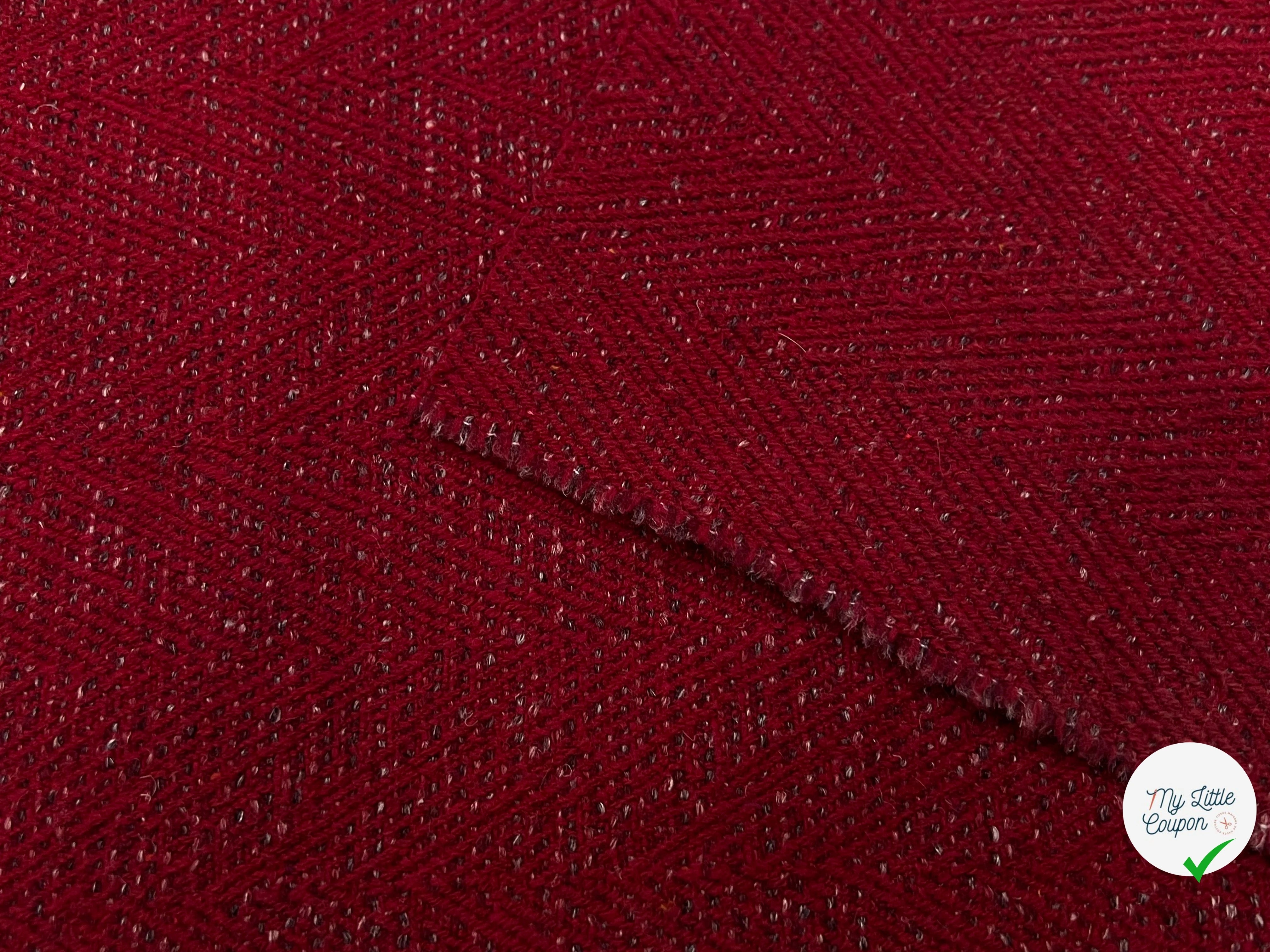 TWEED CHEVRON ROUGE CHIC 100% LAINE - My Little Coupon