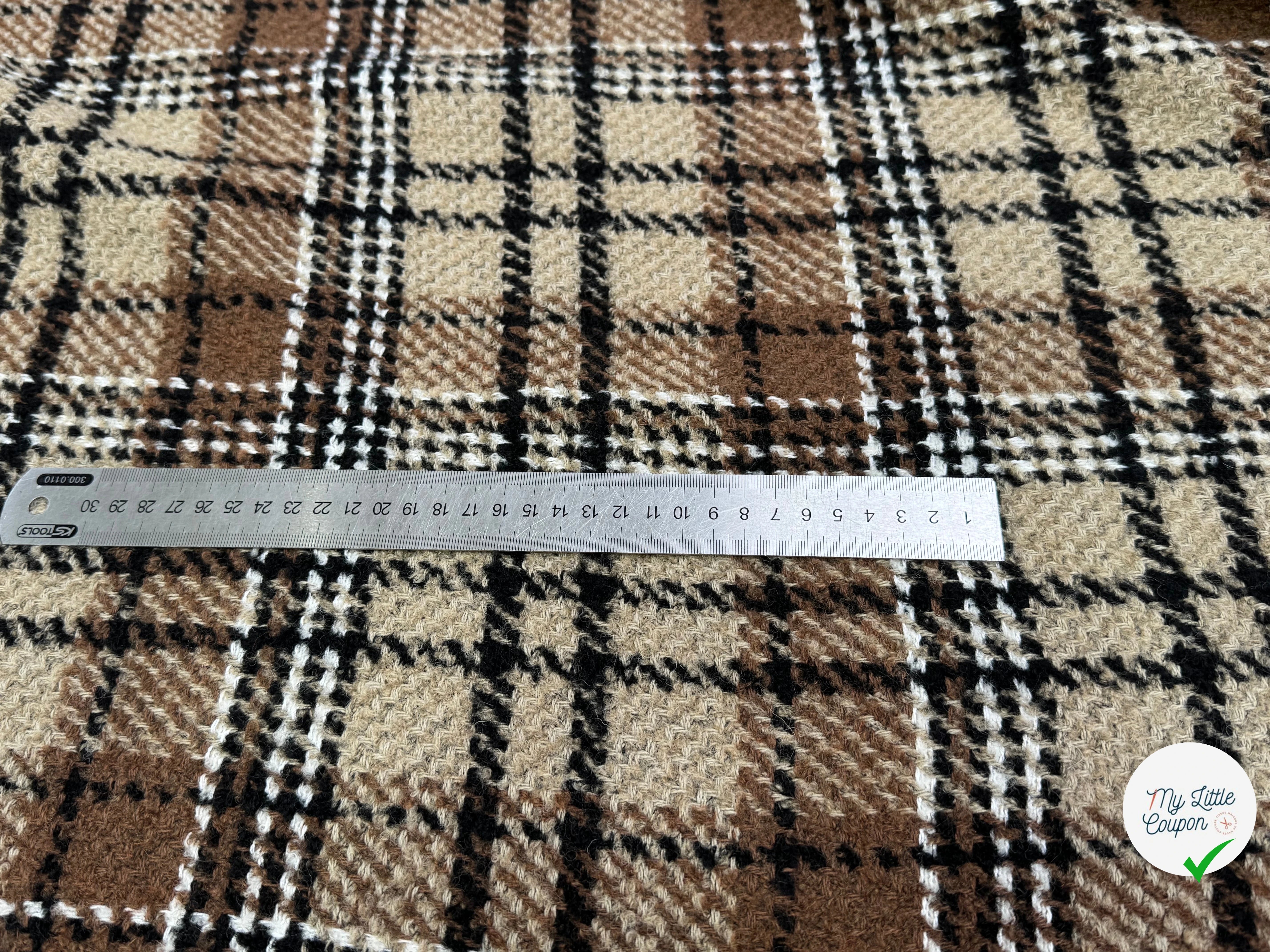 TWEED CHIC À CARREAUX ÉCOSSAIS CAMEL ET BEURRE SALÉ - My Little Coupon