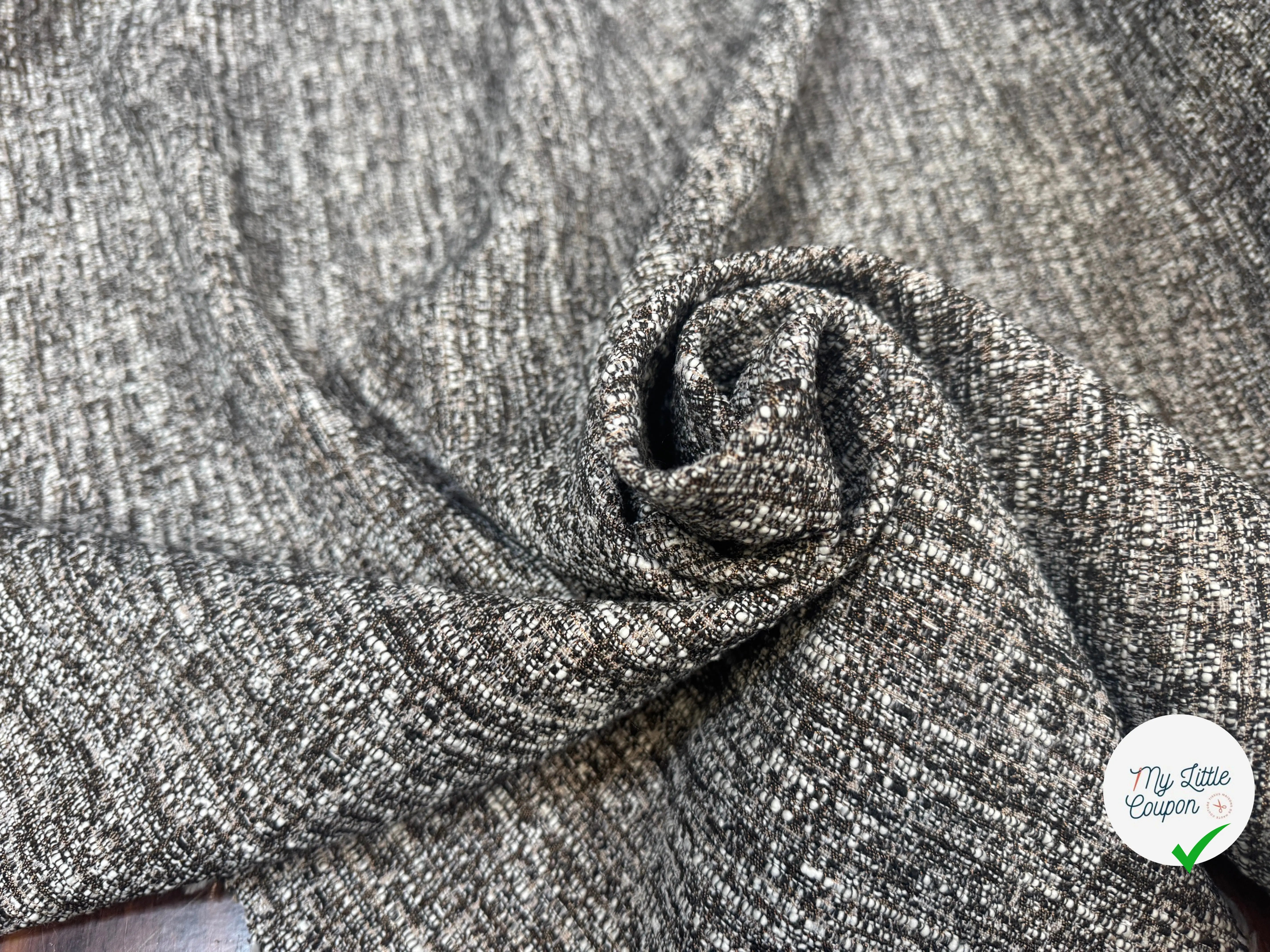 TWEED CHINÉ MARRON ET CRÈME - My Little Coupon