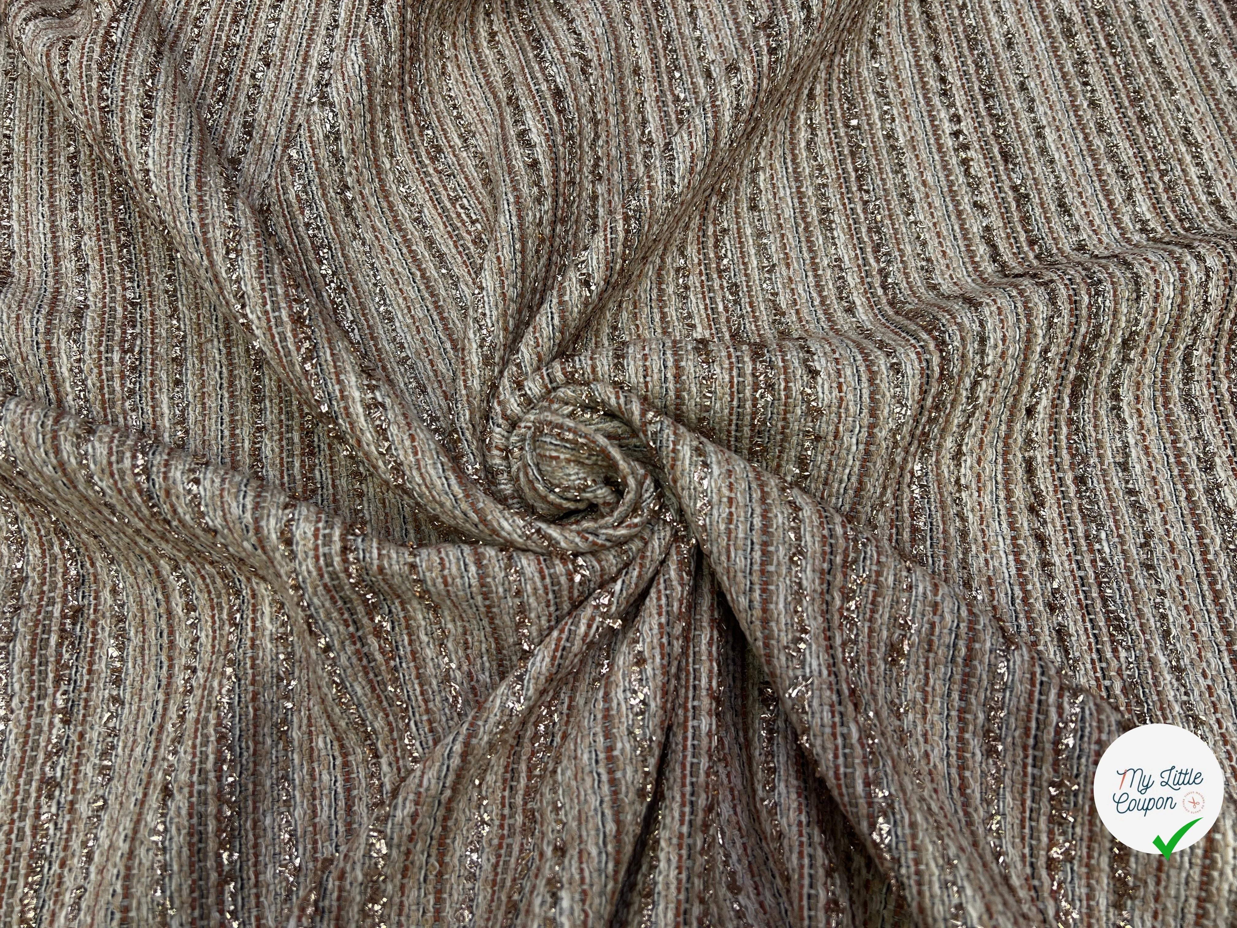 TWEED COTON LUREX DORÉ COULEUR D'AUTOMNE - My Little Coupon