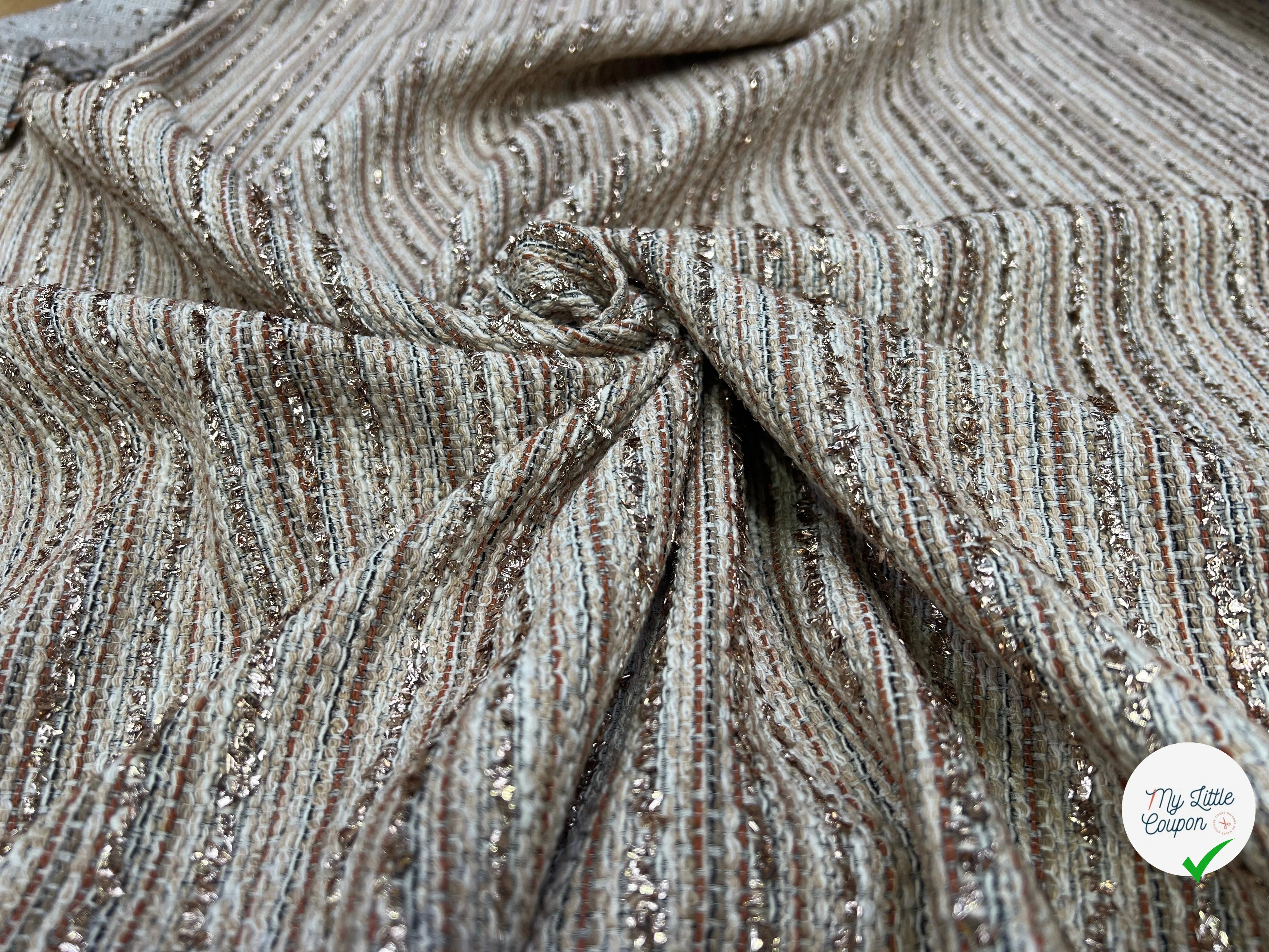 TWEED COTON LUREX DORÉ COULEUR D'AUTOMNE - My Little Coupon