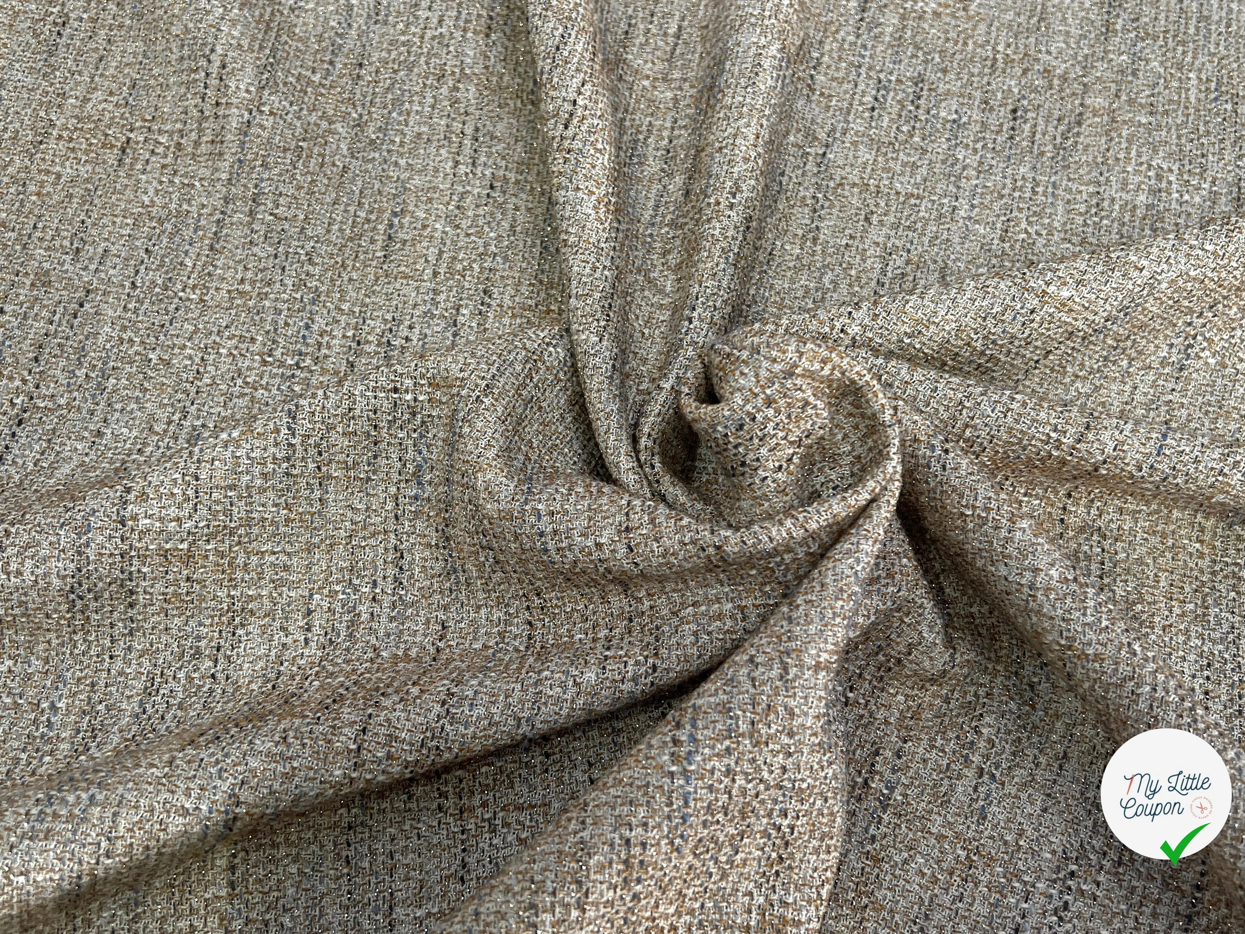 TWEED DE COTON BEIGE 5% MÉTAL 80% CO - My Little Coupon