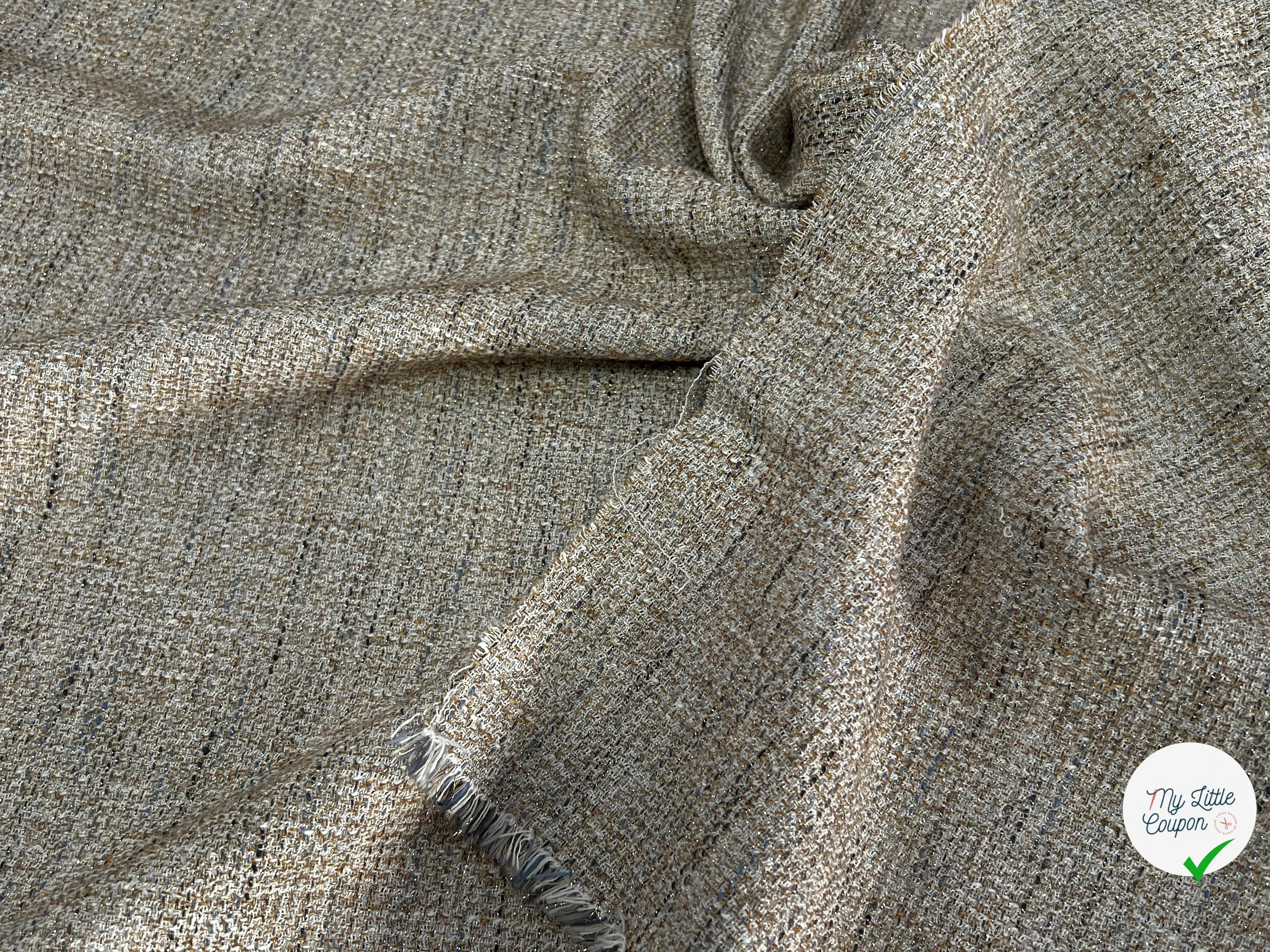 TWEED DE COTON BEIGE 5% MÉTAL 80% CO - My Little Coupon