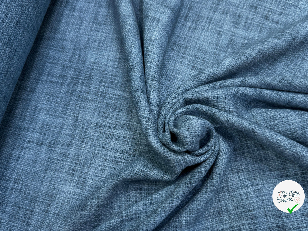 TWEED DE COTON CAMPAGNE BLEU MATIÈRE NATURELLE 100% COTON - My Little Coupon