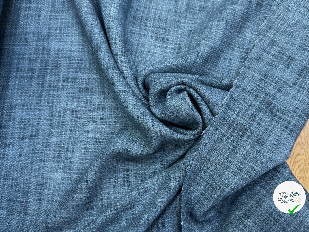 TWEED DE COTON CAMPAGNE BLEU MATIÈRE NATURELLE 100% COTON - My Little Coupon