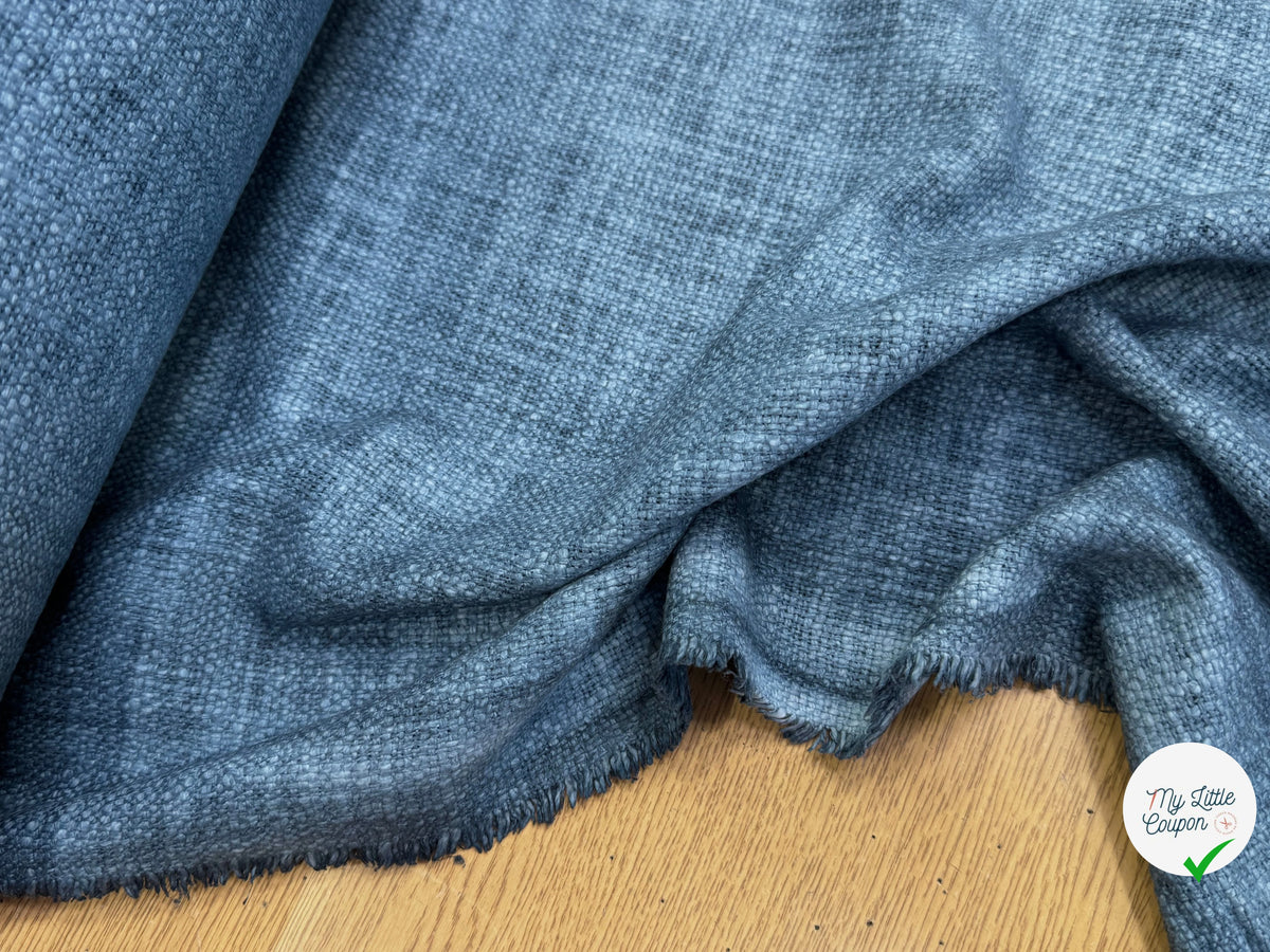 TWEED DE COTON CAMPAGNE BLEU MATIÈRE NATURELLE 100% COTON - My Little Coupon