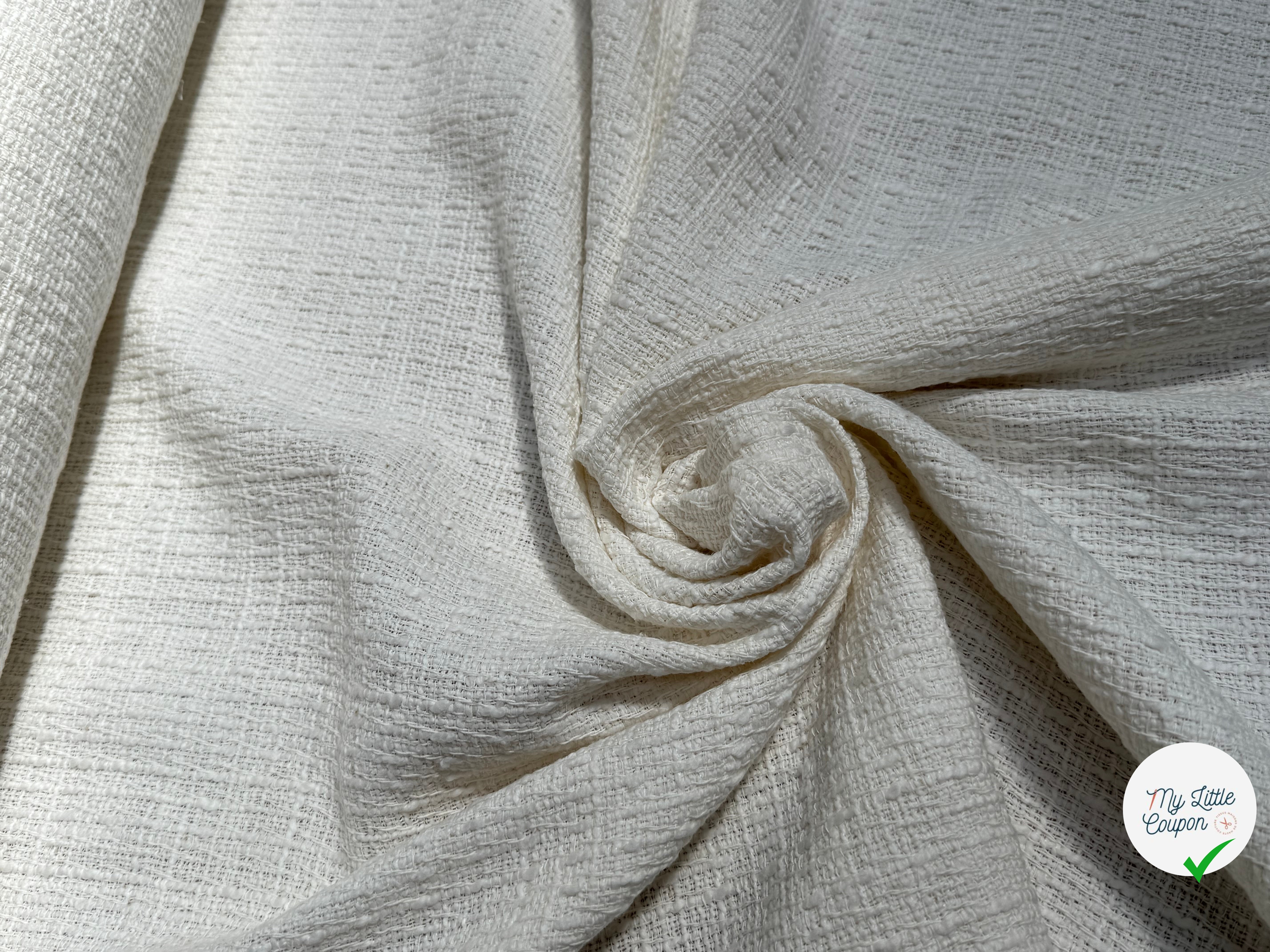TWEED DE COTON PRESTIGIEUX BLANC 100% COTON - My Little Coupon