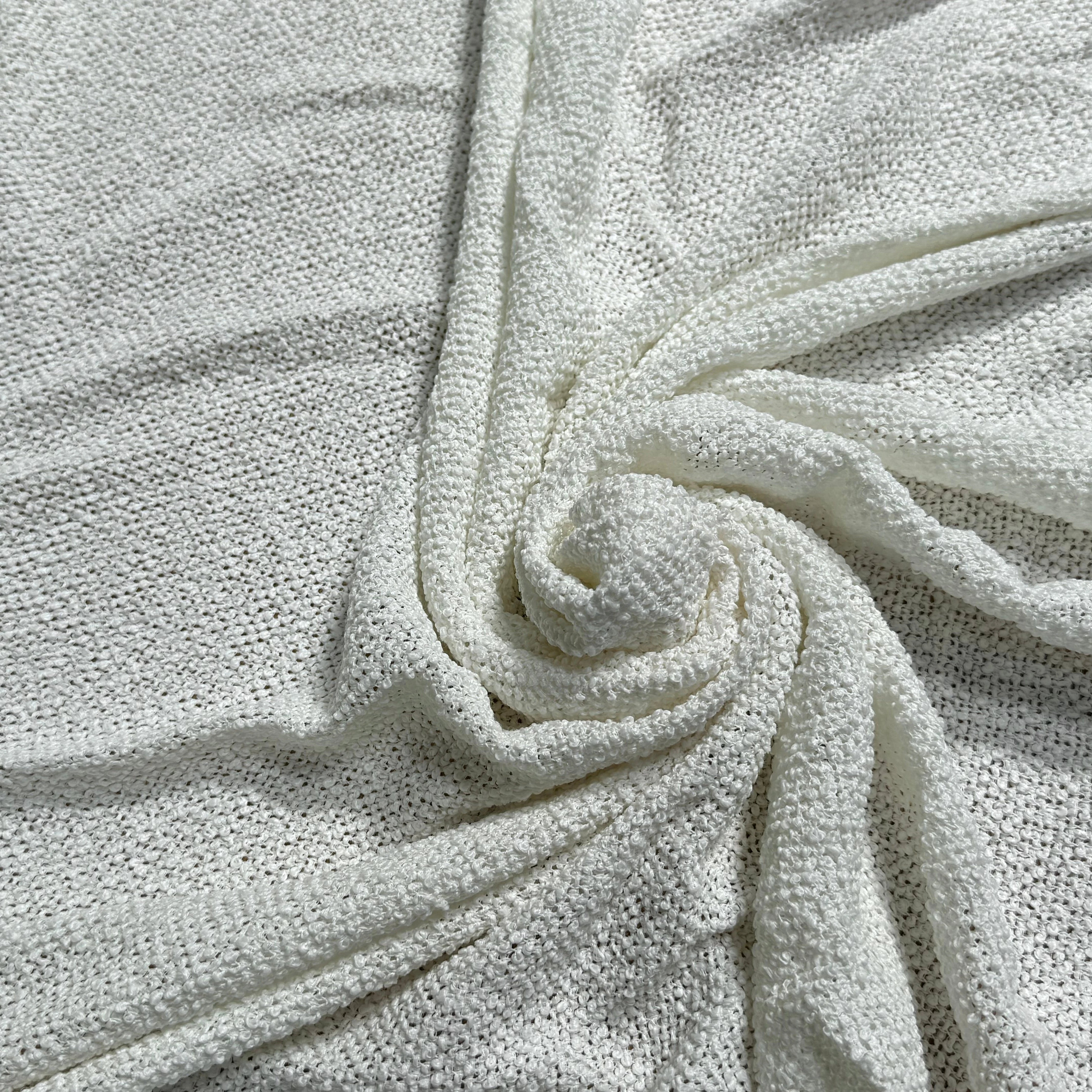TWEED DE COTON TISSAGE PRESTIGIEUX BLANC 100% COTON - My Little Coupon