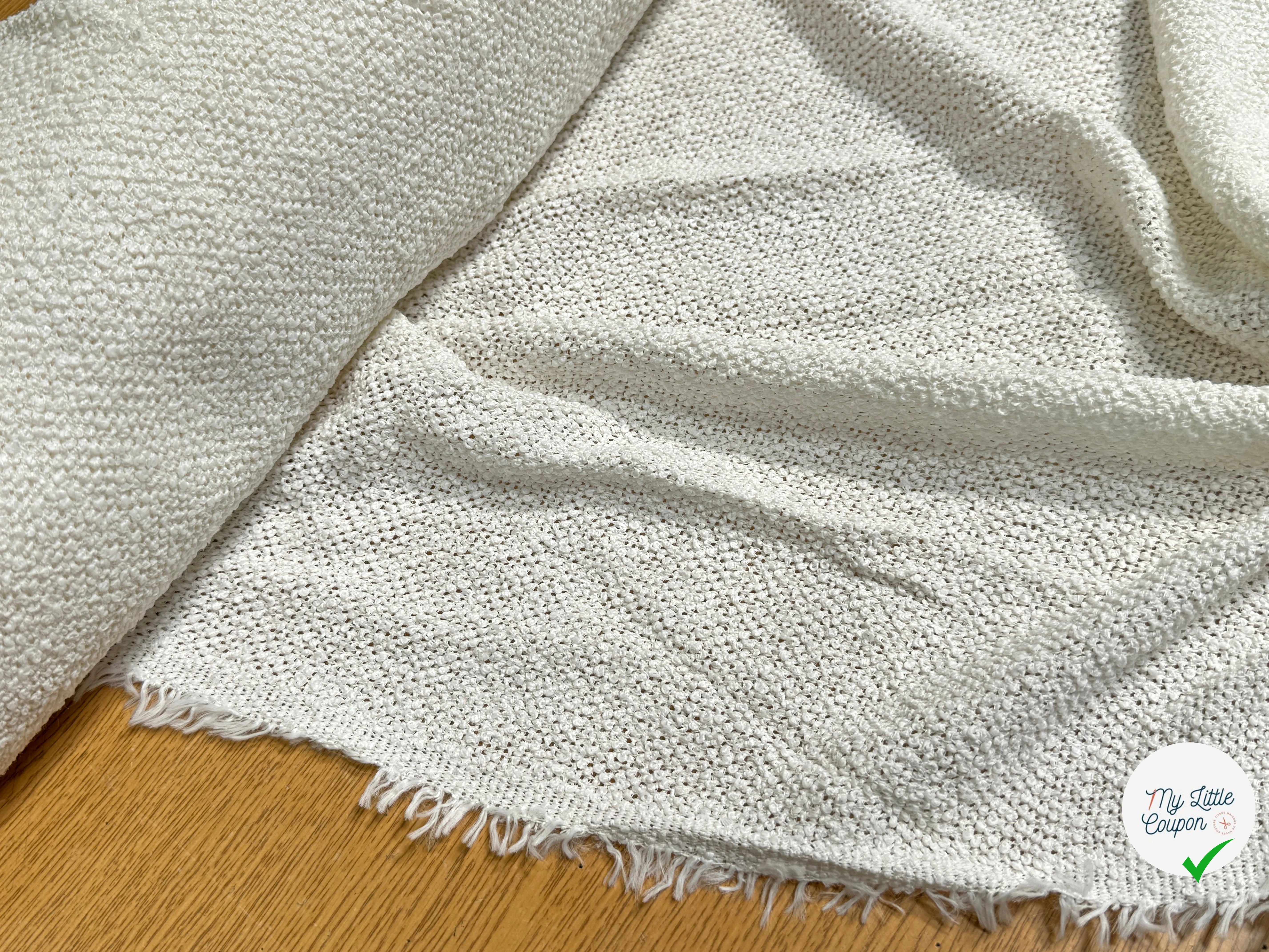 TWEED DE COTON TISSAGE PRESTIGIEUX BLANC 100% COTON - My Little Coupon