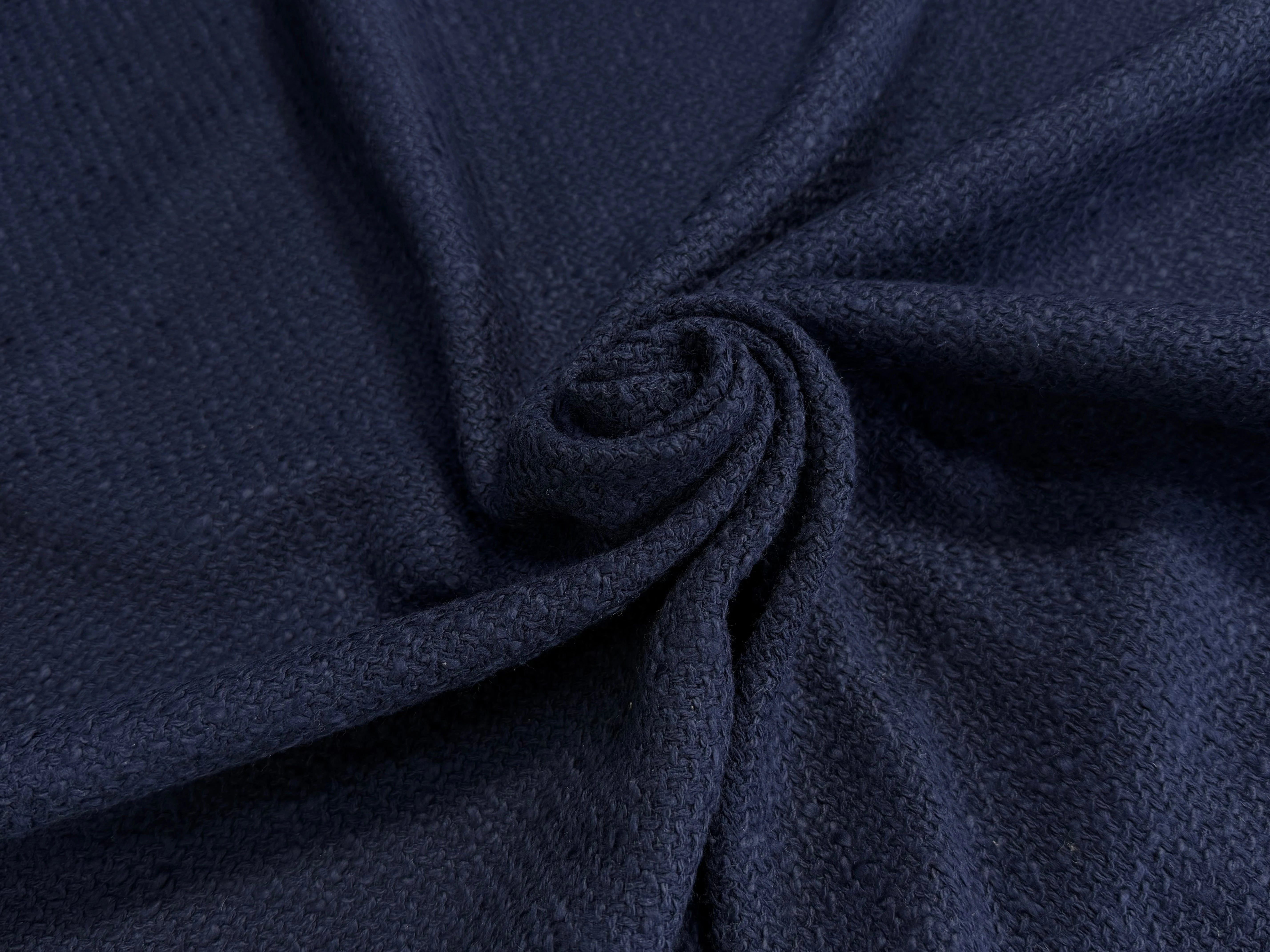 TWEED DE COTON TRÈS BEAU BLEU MARRINE - My Little Coupon