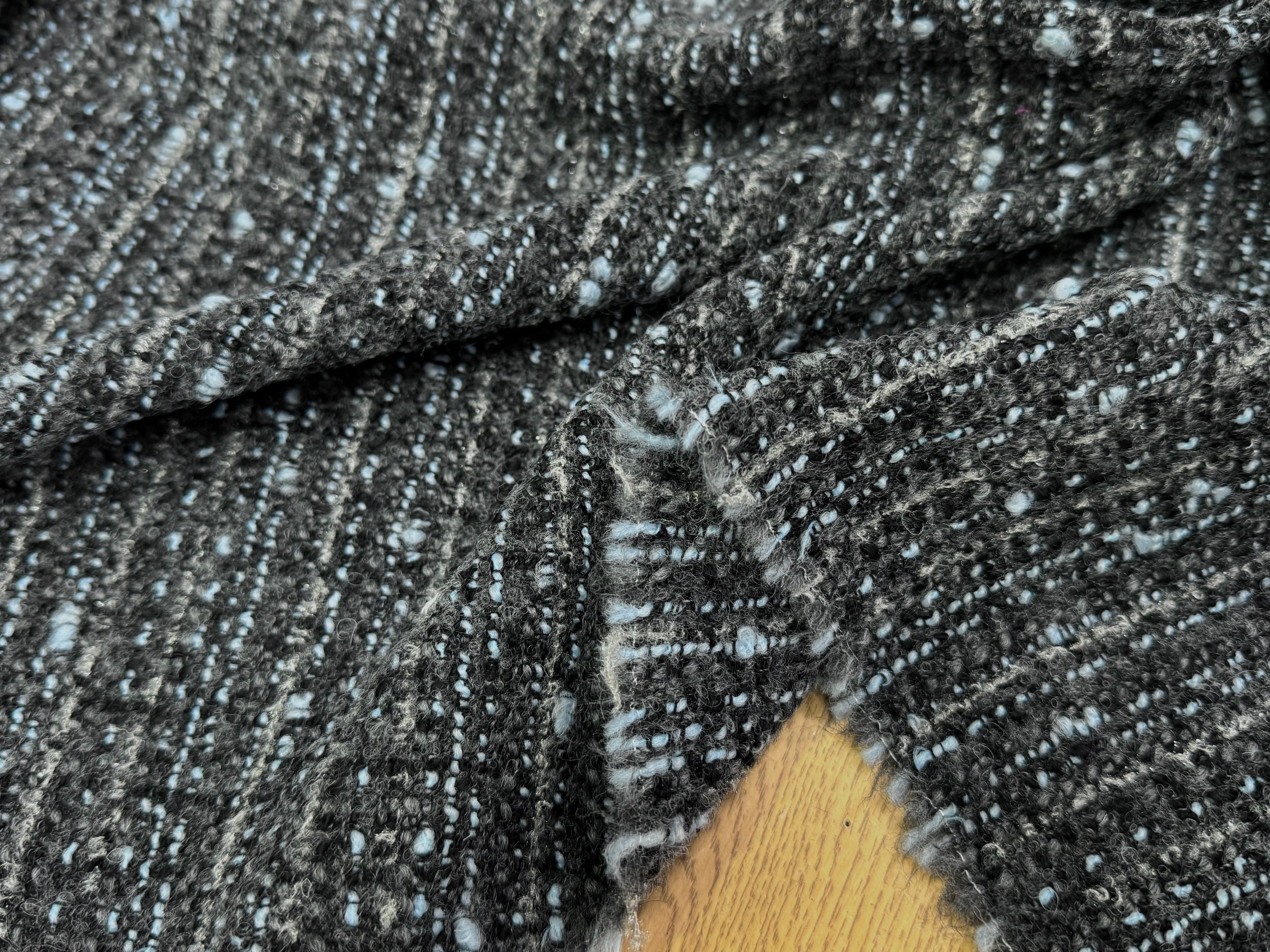 TWEED DE LAINE GRIS & BLUE 6% LUREX - My Little Coupon