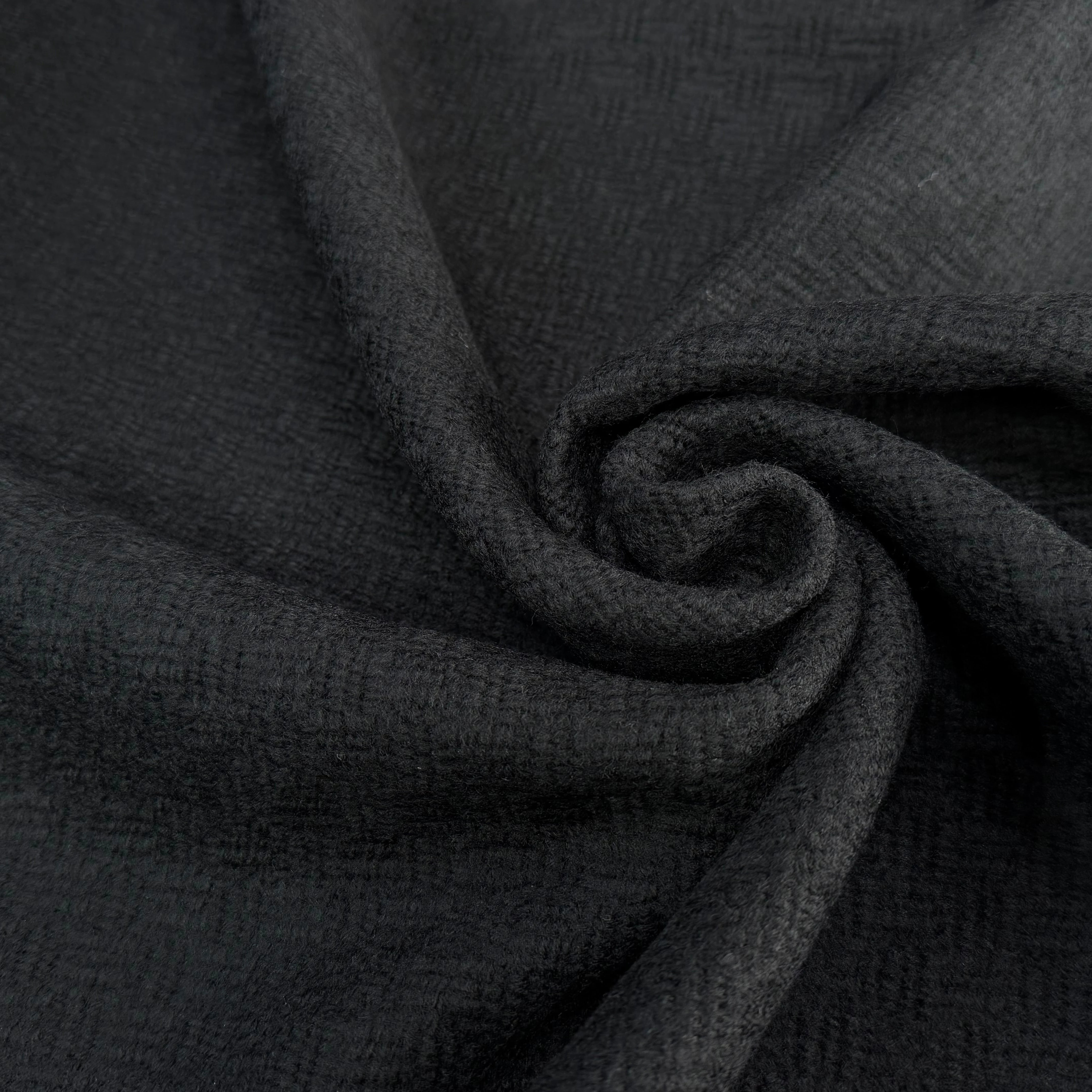 TWEED DE LAINE TEXTURÉ NOIR SUPERBE - My Little Coupon