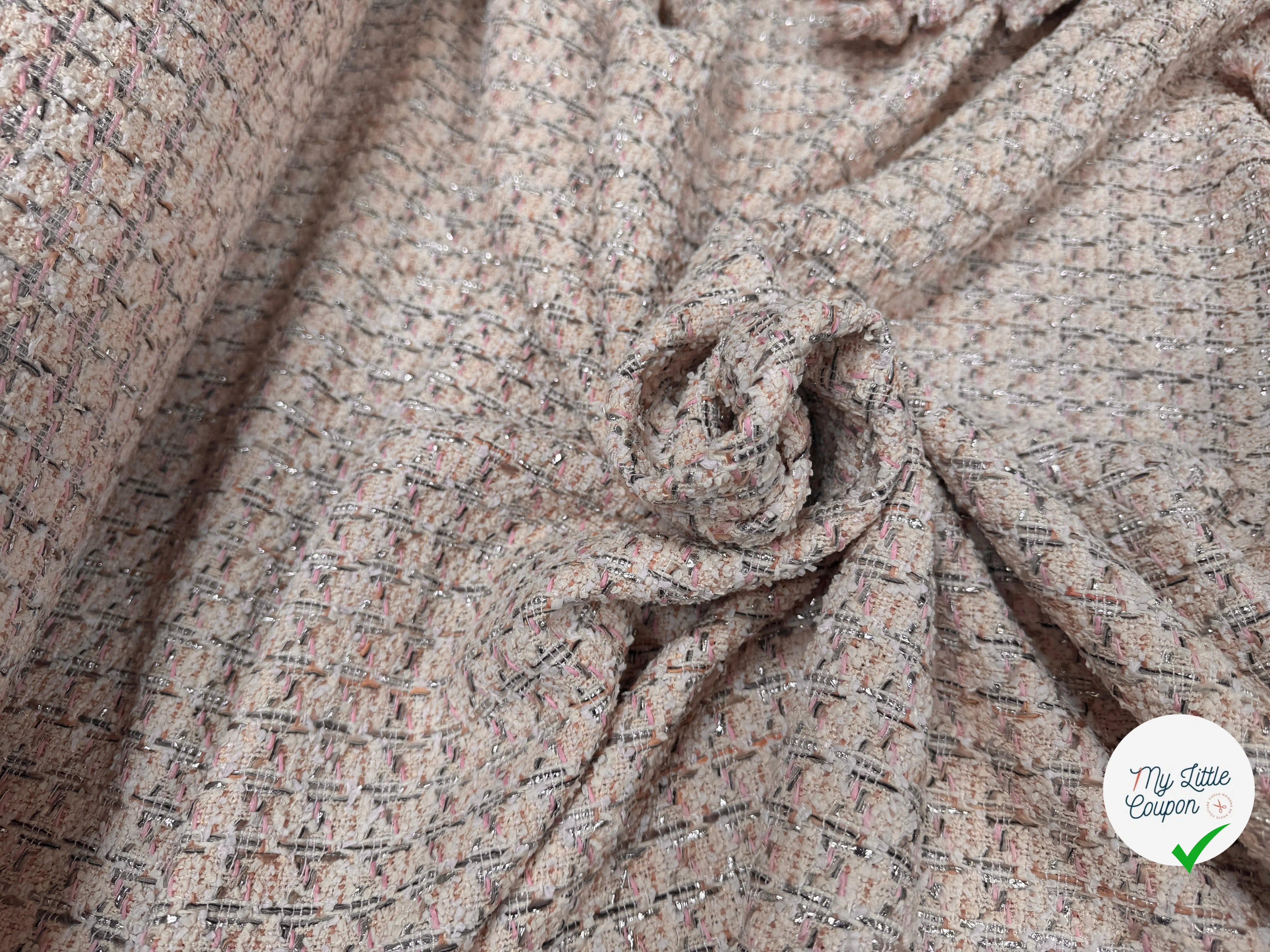 TWEED DE PRESTIGE MADE IN FRANCE LIGHT ECRU PINK - My Little Coupon