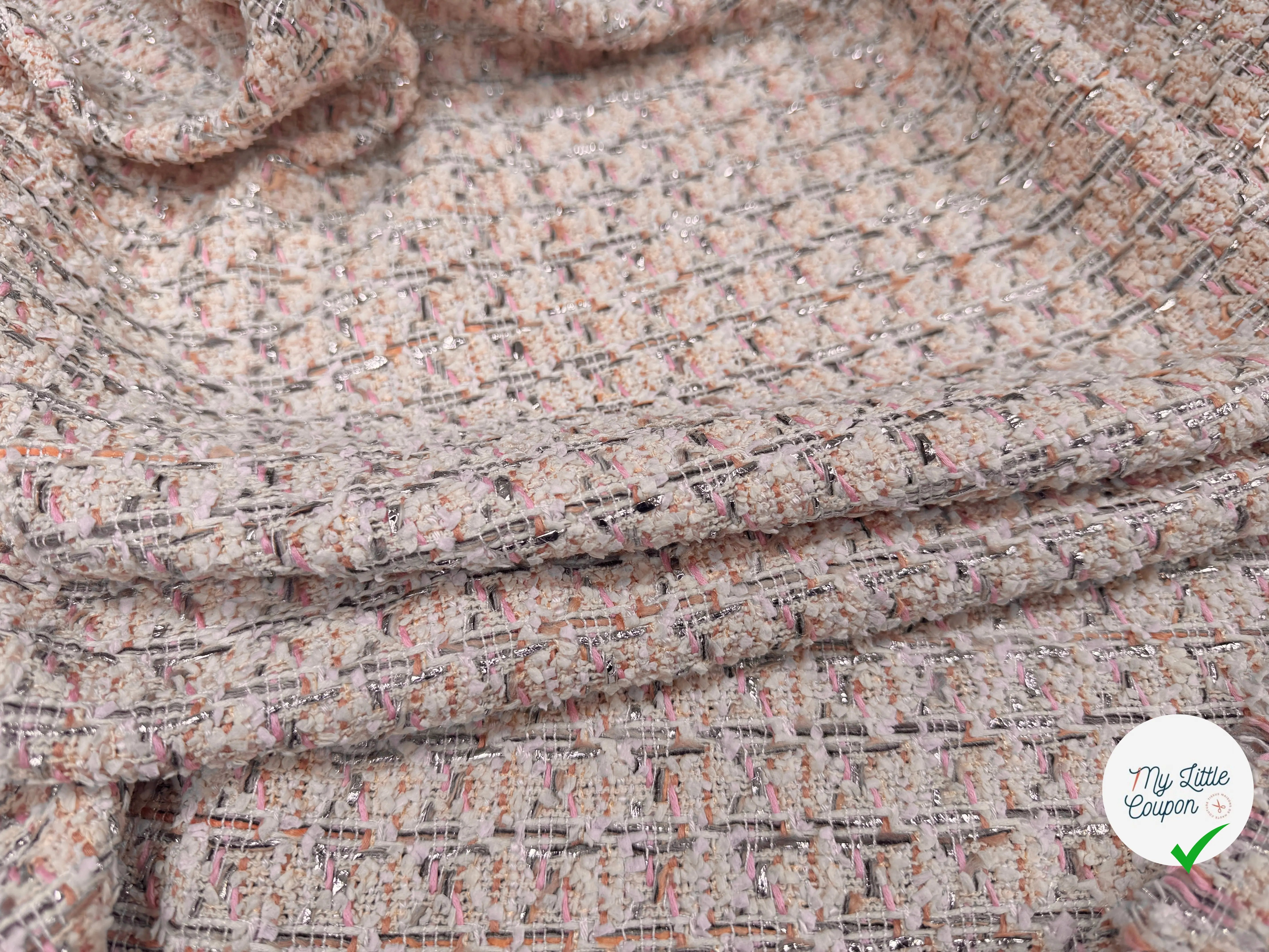 TWEED DE PRESTIGE MADE IN FRANCE LIGHT ECRU PINK - My Little Coupon