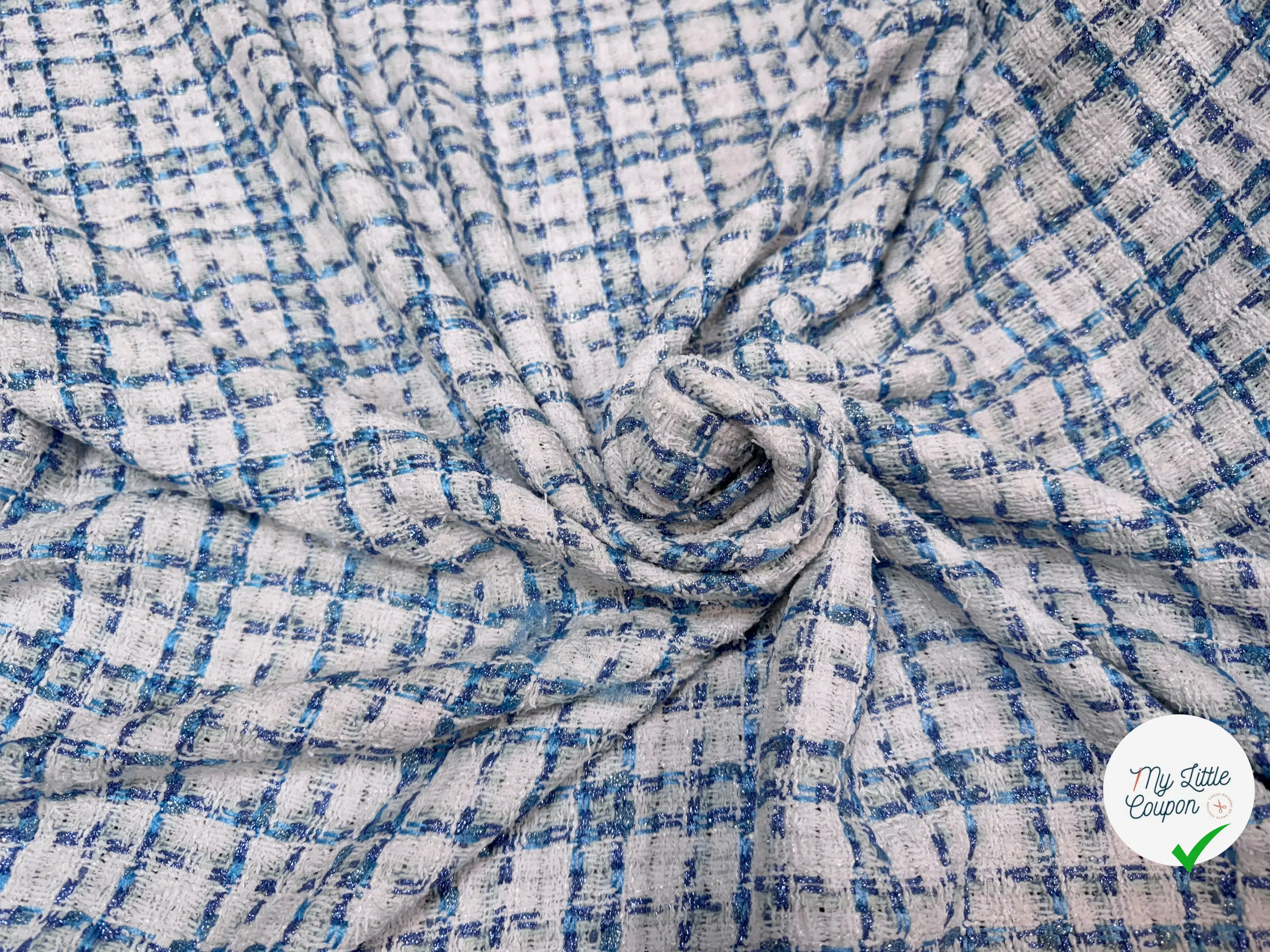 TWEED DE PRESTIGE MADE IN FRANCE OFF WHITE INDIGO - My Little Coupon