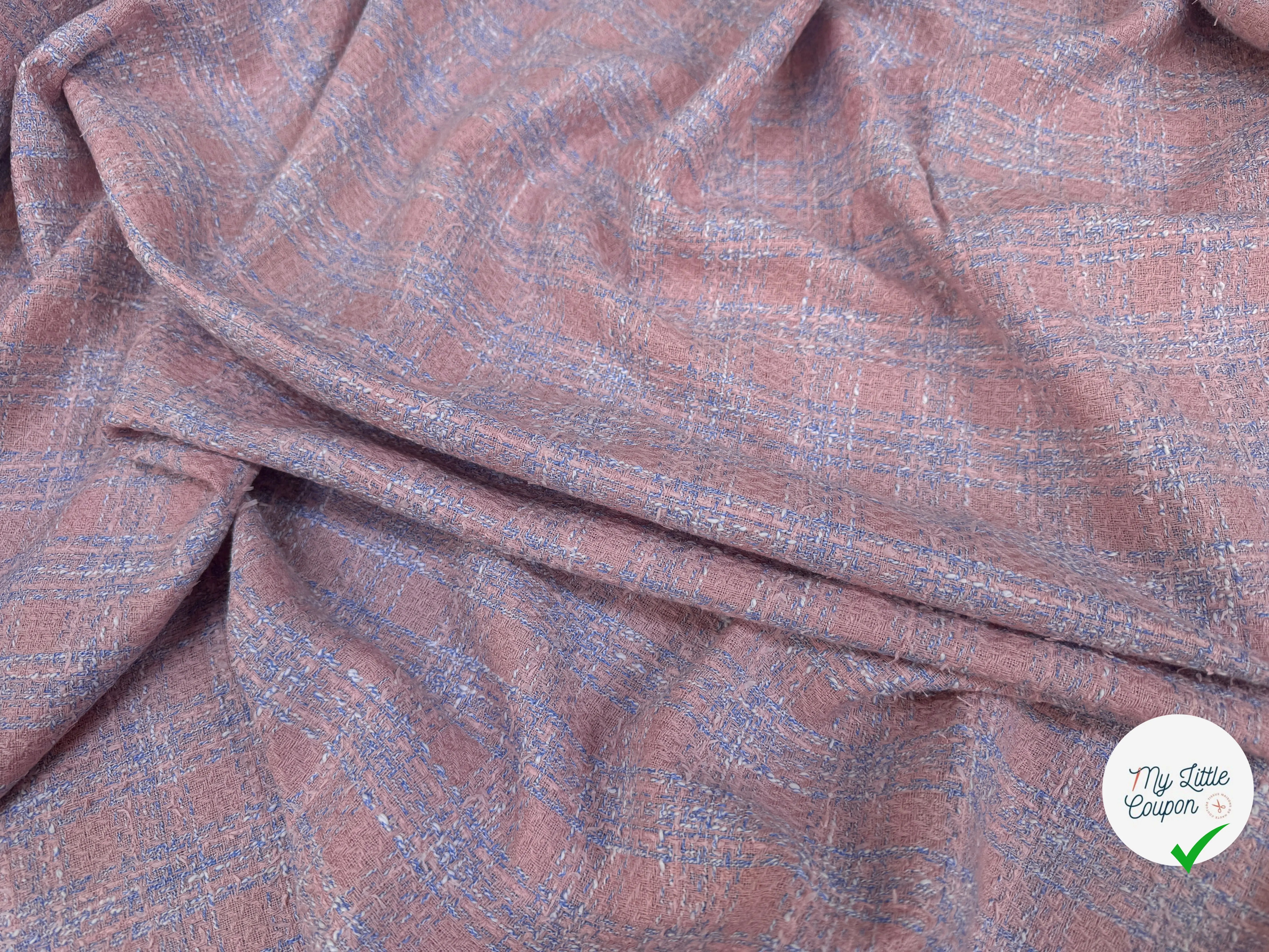 TWEED DE PRINTEMPS ROSE ET BLEU - My Little Coupon