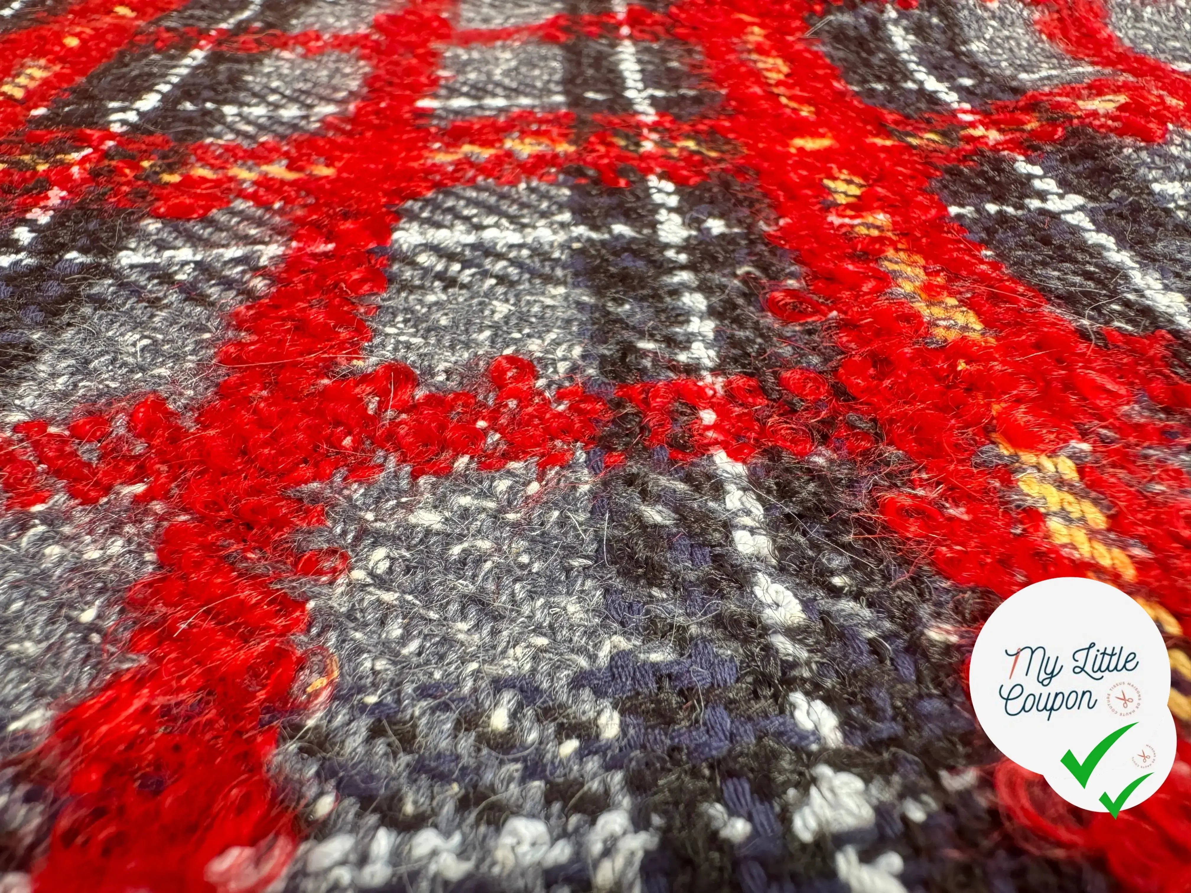 TWEED ÉCOSSAIS ÉCLAT ROUGE MADE IN FRANCE - My Little Coupon