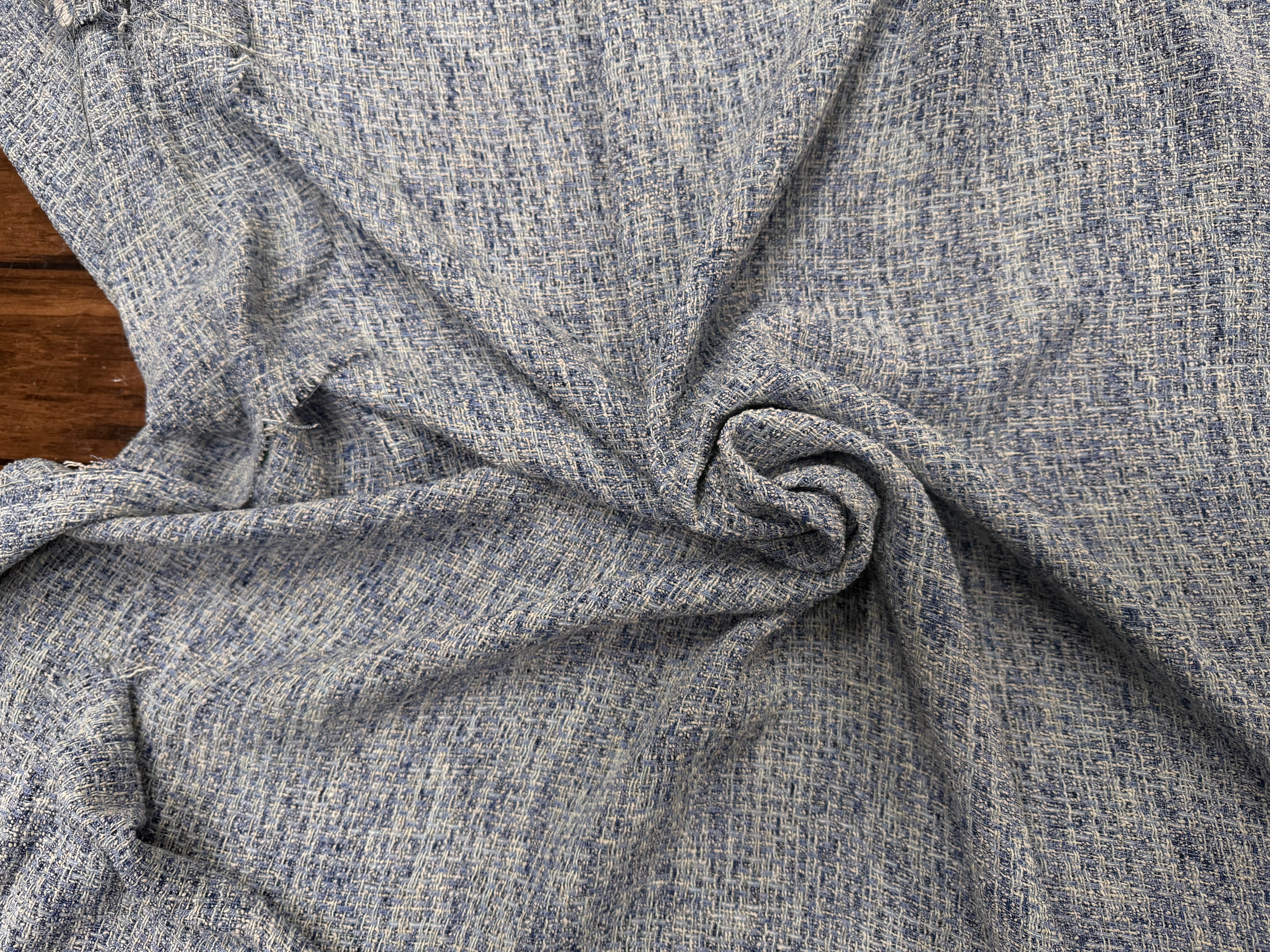 TWEED ÉTÉ COTON VISCOSE BLEU - My Little Coupon