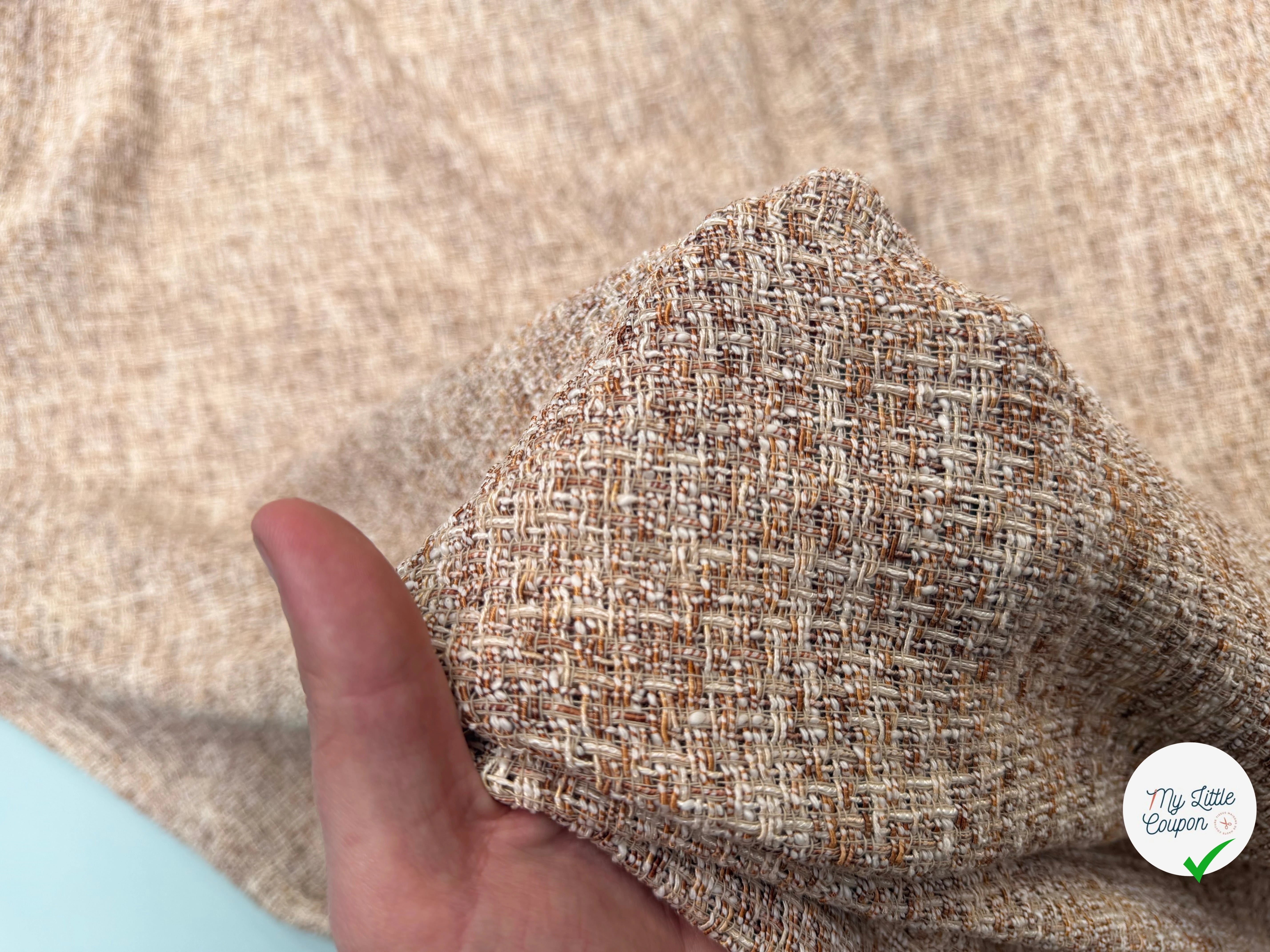 TWEED ÉTÉ COTON VISCOSE MIEL - My Little Coupon