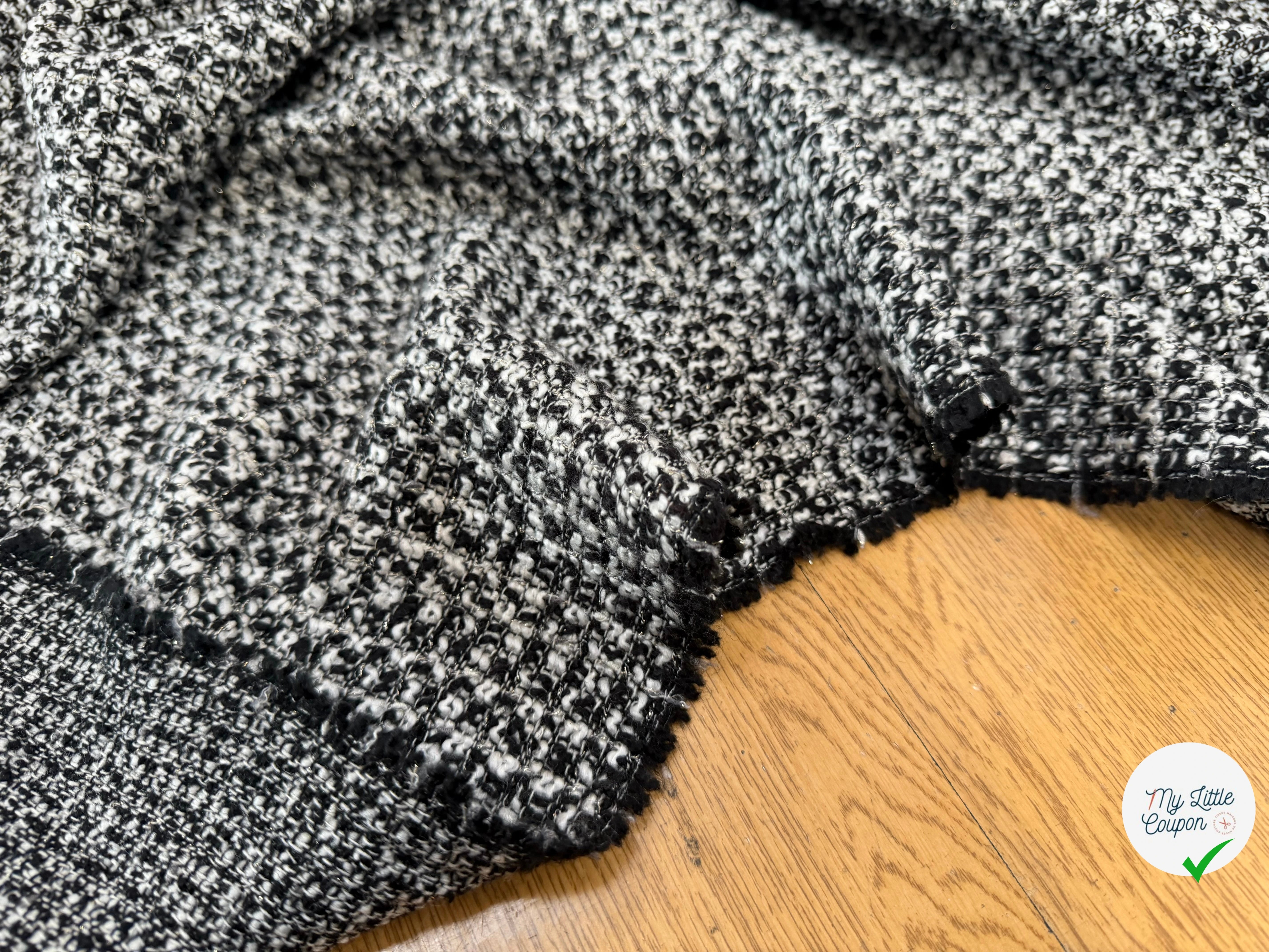 TWEED LAINE NOIR BLANC LUREX - My Little Coupon
