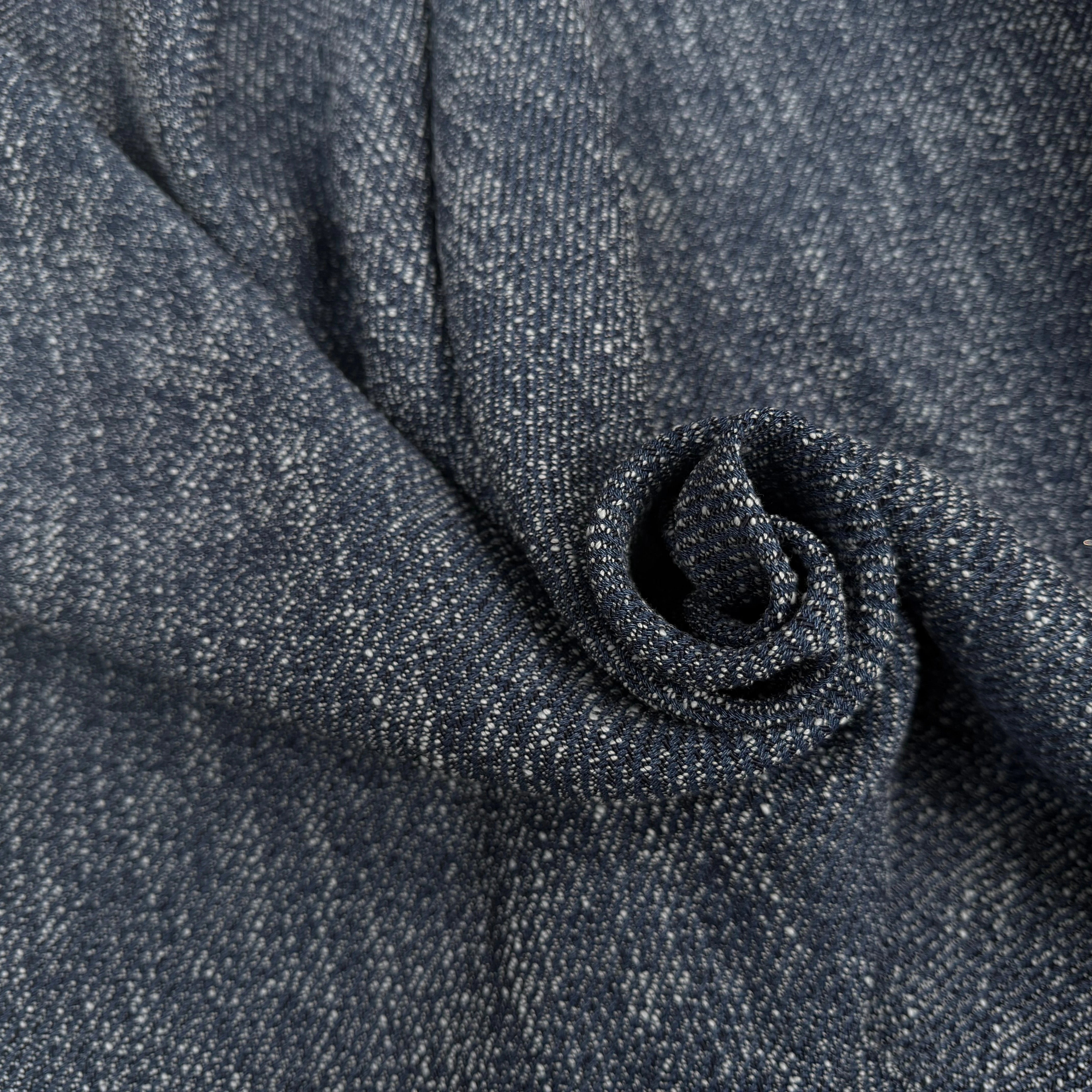 TWEED LOURD BLEU COTON RAYURES SERGÉES - My Little Coupon