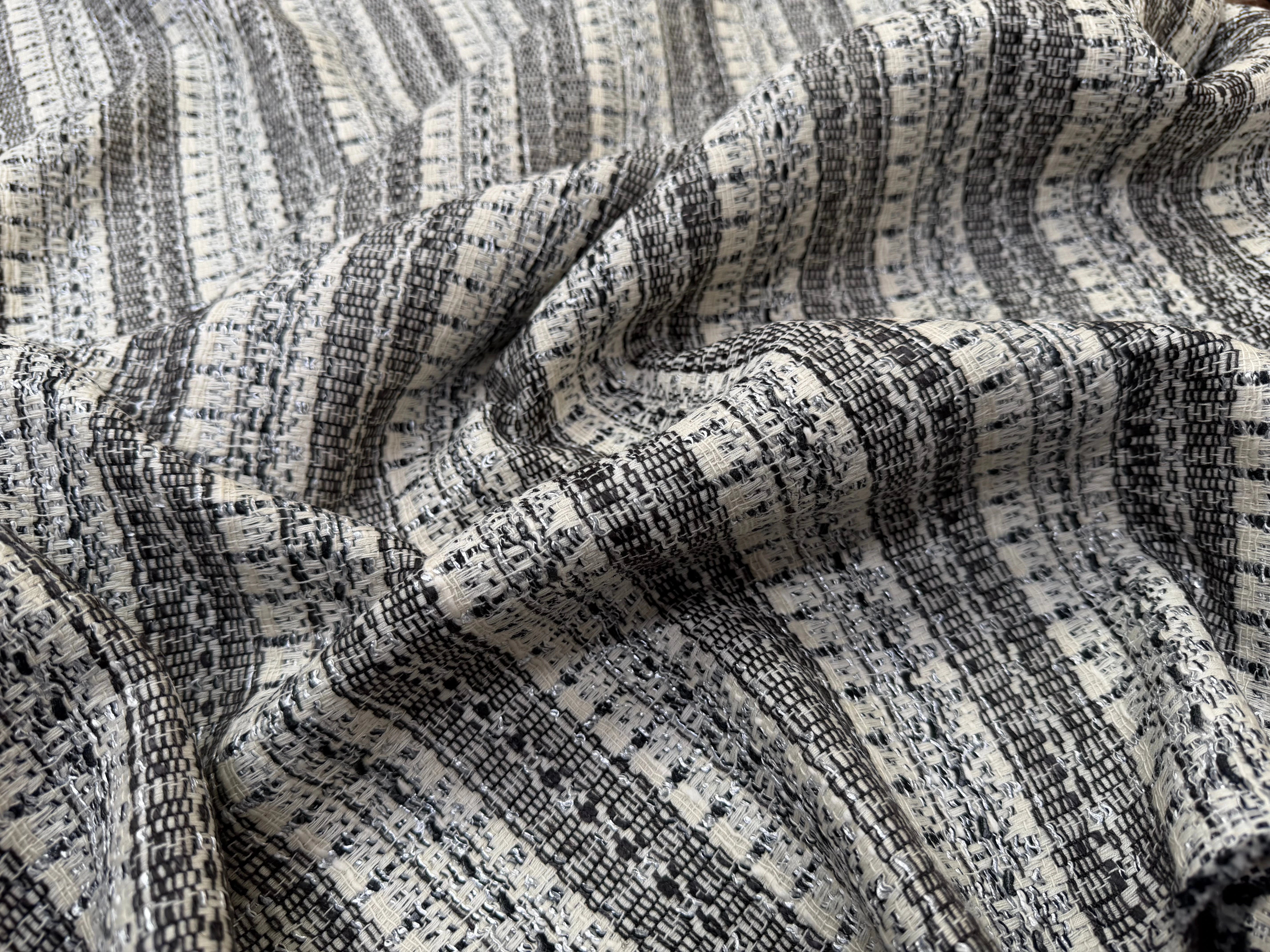 TWEED MI SAISON CHIC BLANC CASSÉ ARGENT - My Little Coupon