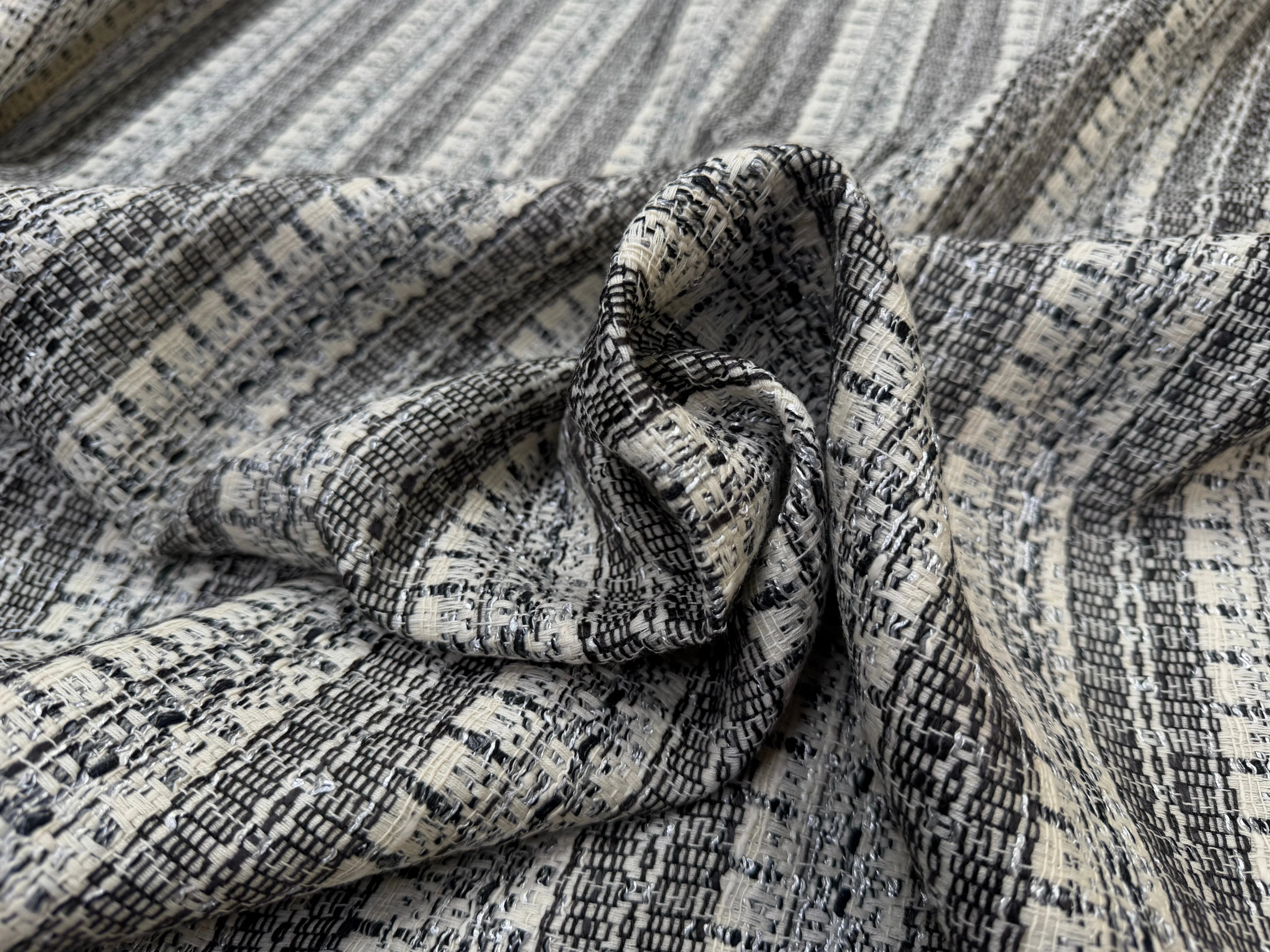 TWEED MI SAISON CHIC BLANC CASSÉ ARGENT - My Little Coupon