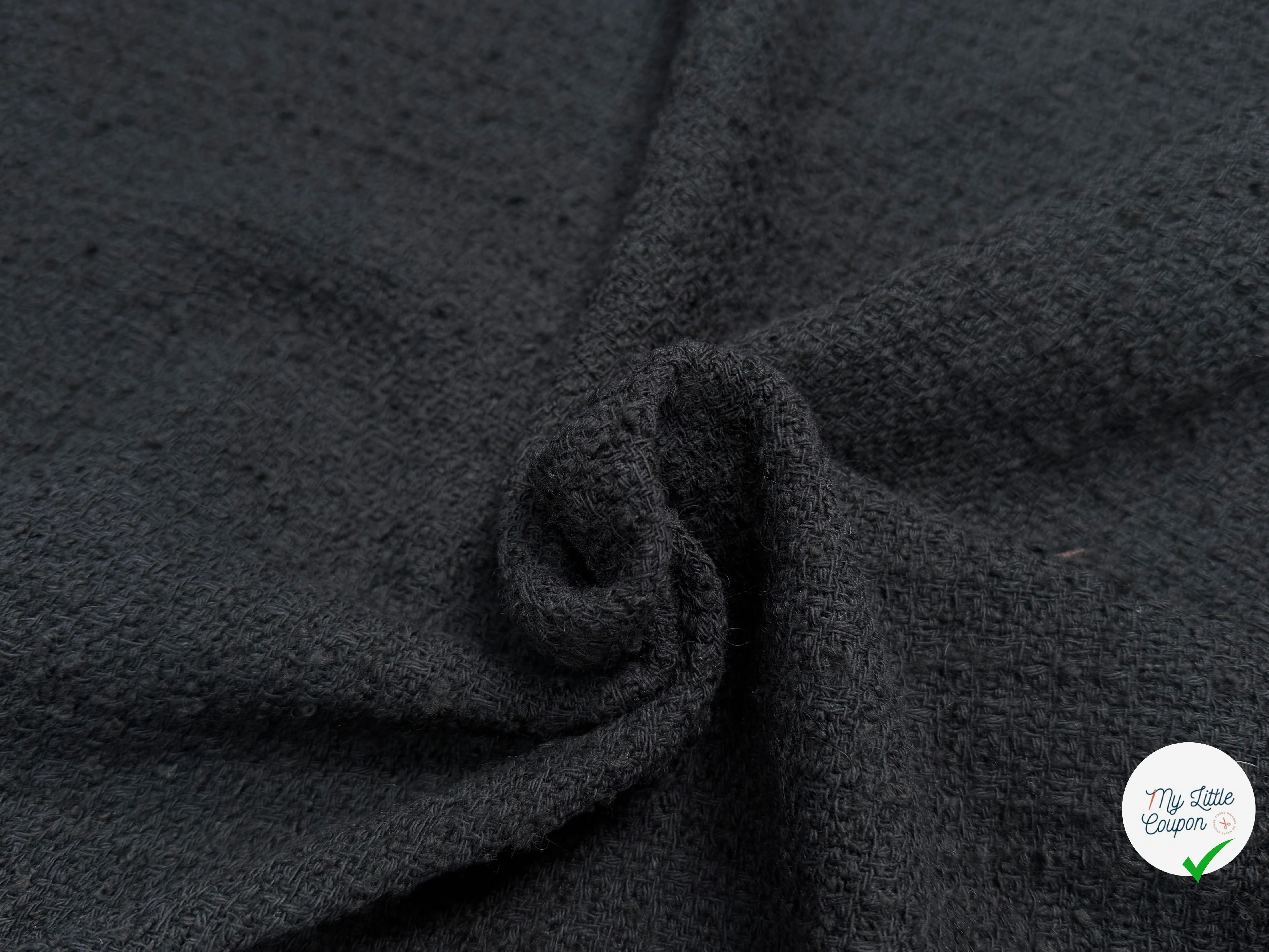 TWEED POLYCOTON PRESTIGE NOIR - My Little Coupon
