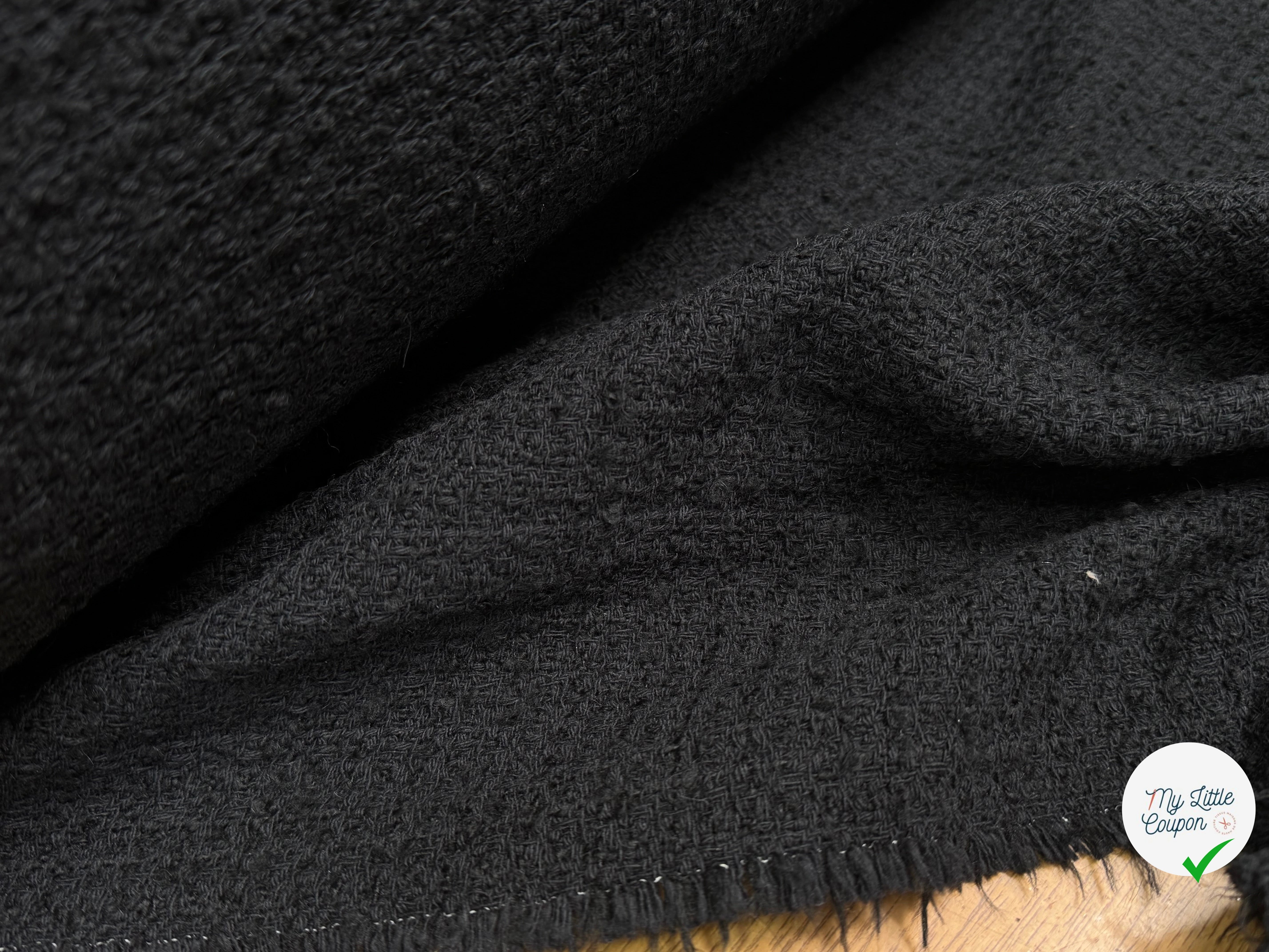 TWEED POLYCOTON PRESTIGE NOIR - My Little Coupon