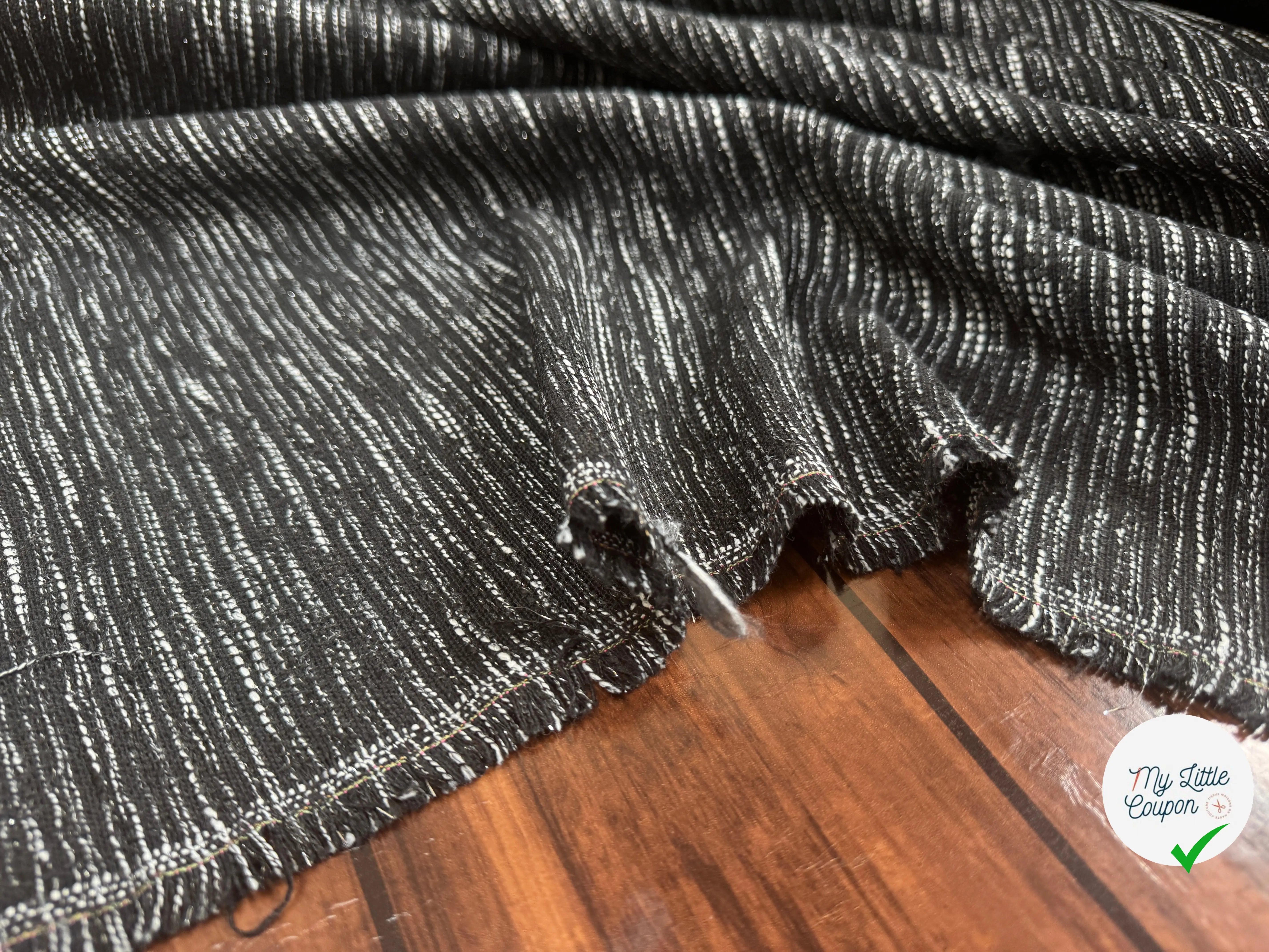 TWEED POLYESTER NOIR ET BLANC - My Little Coupon