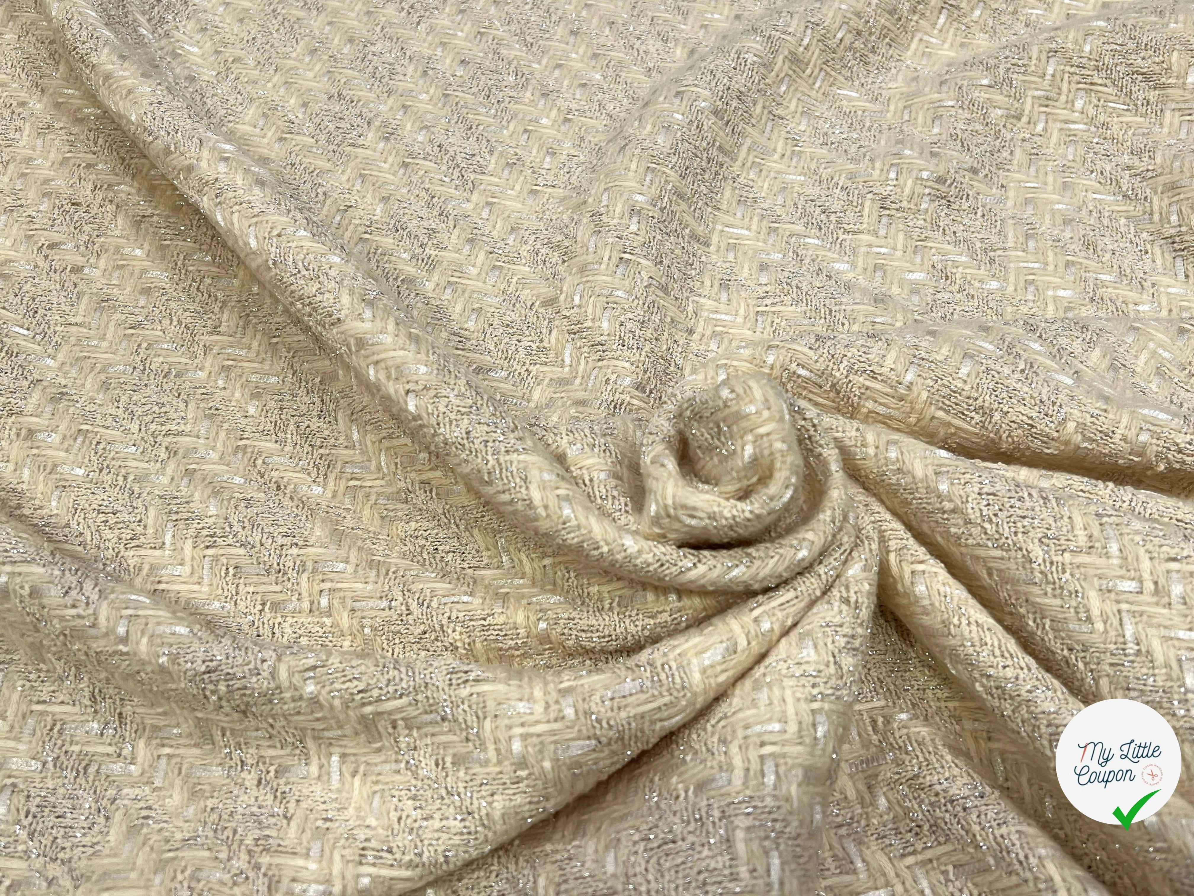 TWEED PRESTIGE JAUNE VANILLE 90% COTON - My Little Coupon