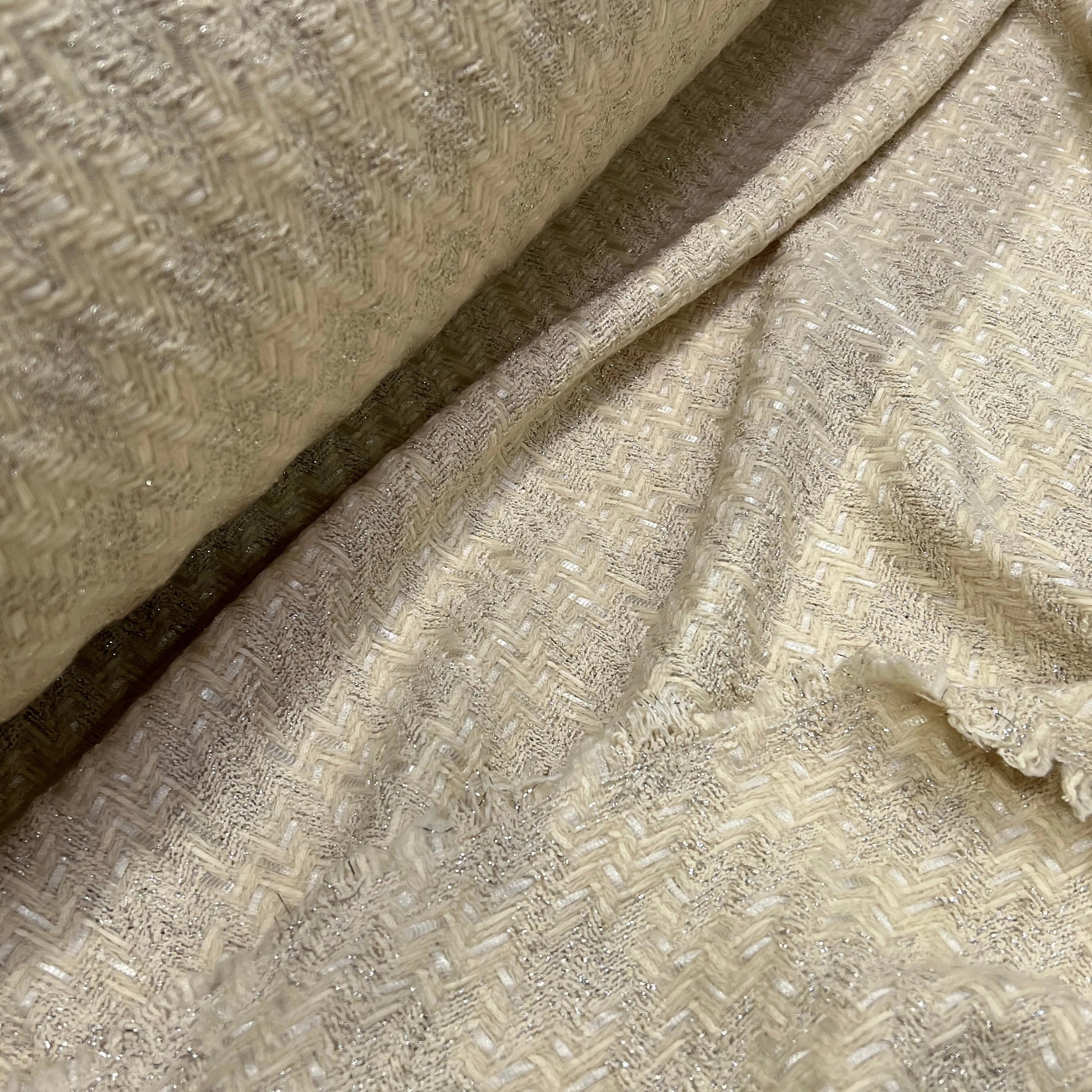 TWEED PRESTIGE JAUNE VANILLE 90% COTON - My Little Coupon