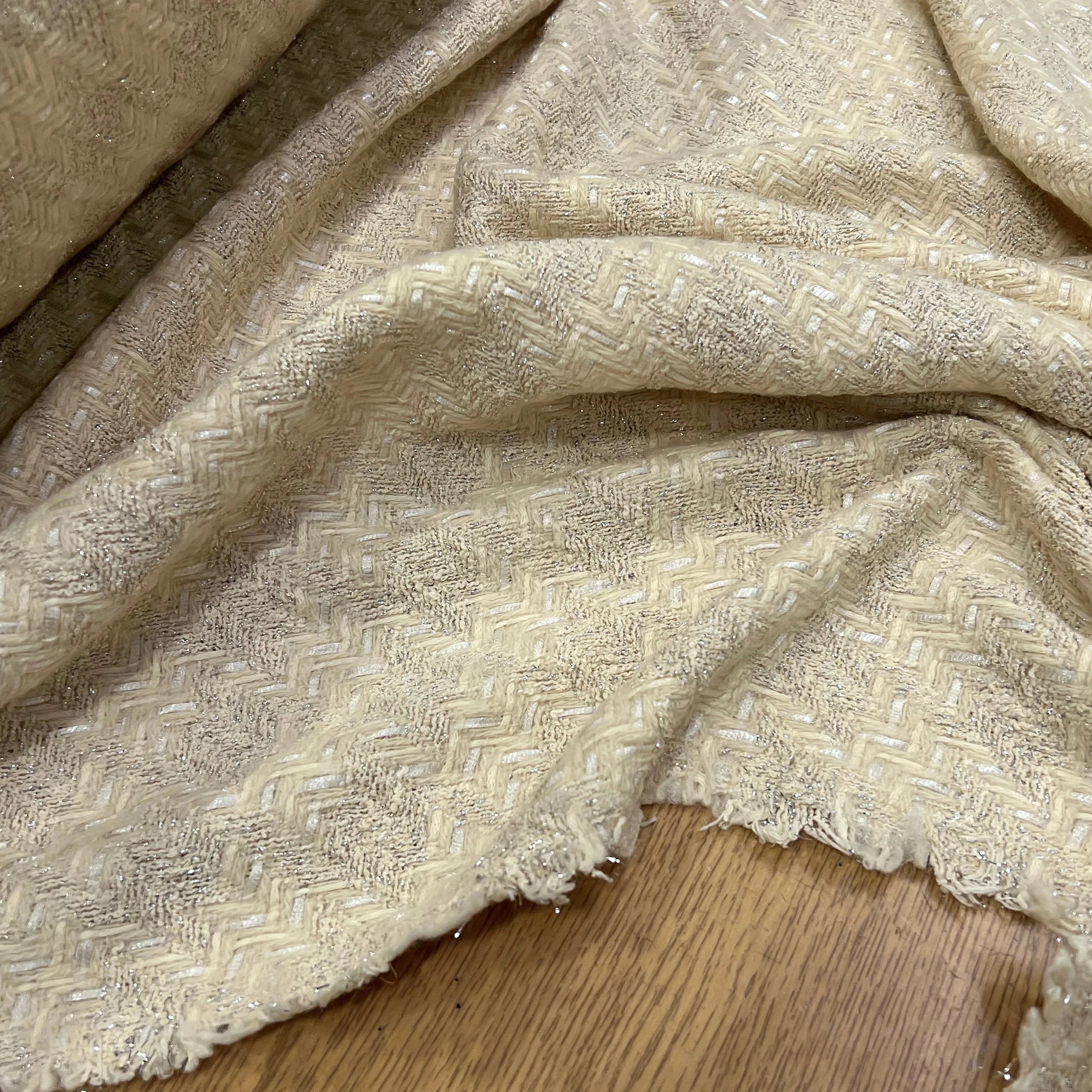 TWEED PRESTIGE JAUNE VANILLE 90% COTON - My Little Coupon