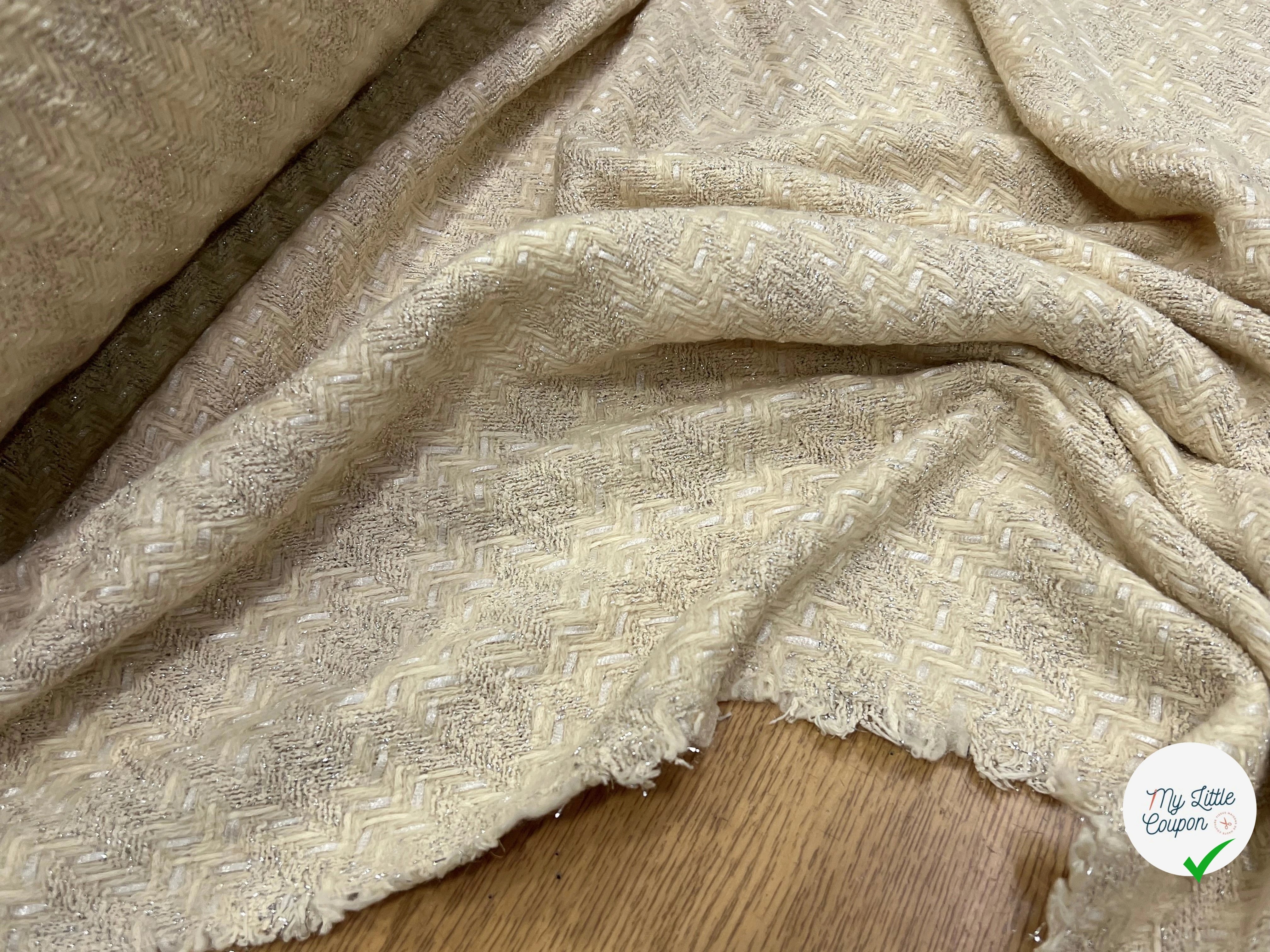 TWEED PRESTIGE JAUNE VANILLE 90% COTON - My Little Coupon