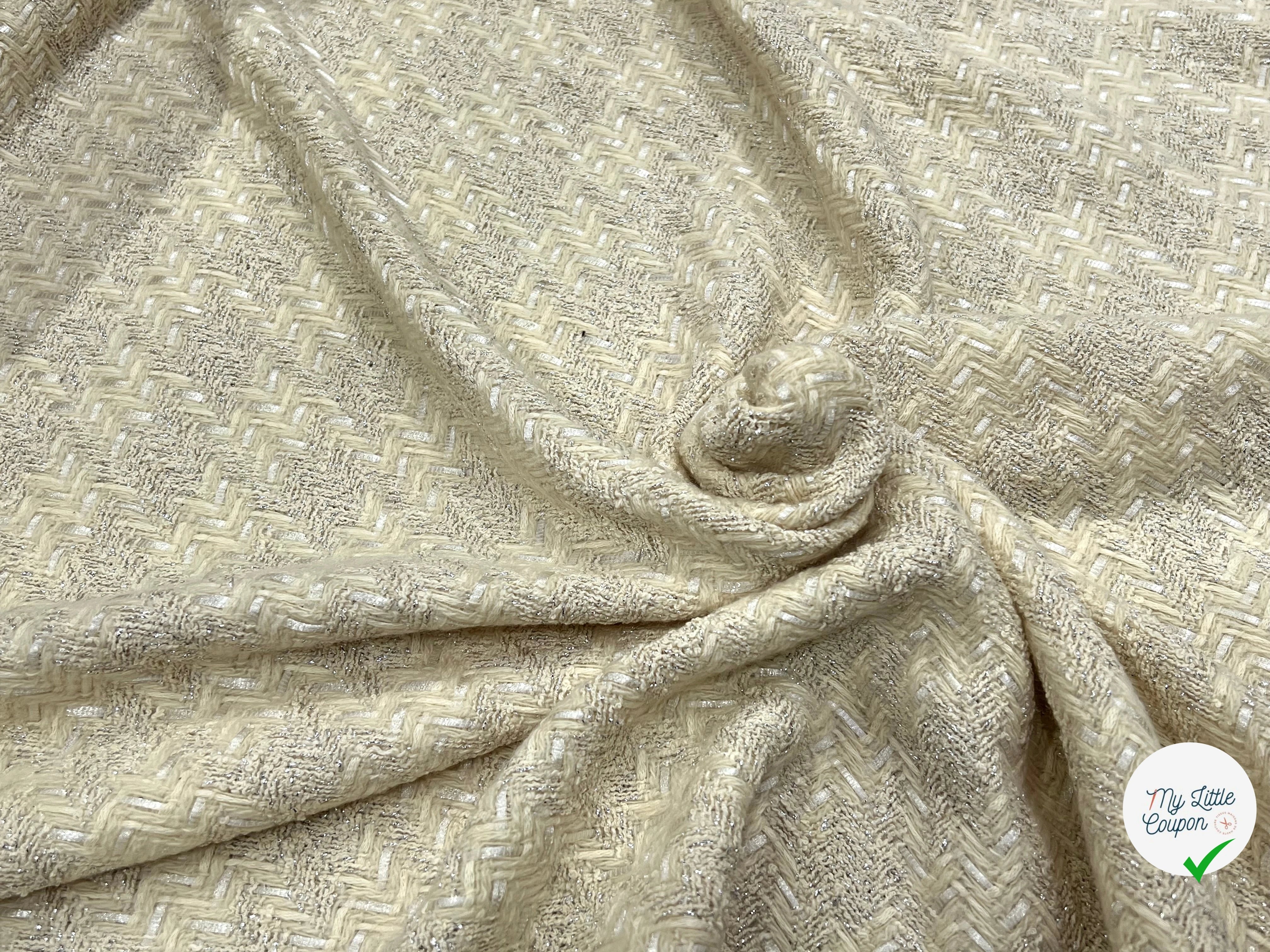 TWEED PRESTIGE JAUNE VANILLE 90% COTON - My Little Coupon
