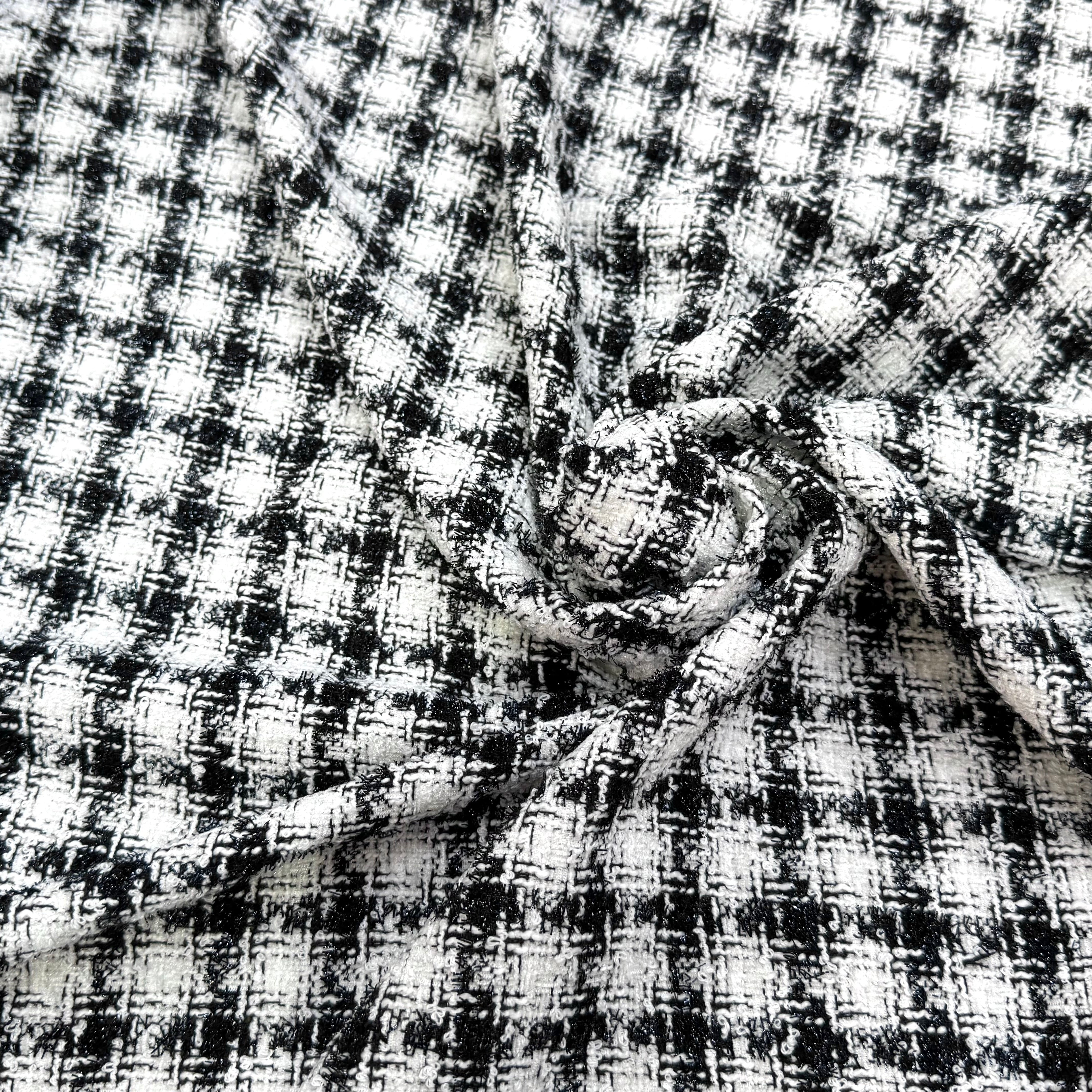 TWEED SOFT À CARREAUX BLANC NOIR - My Little Coupon