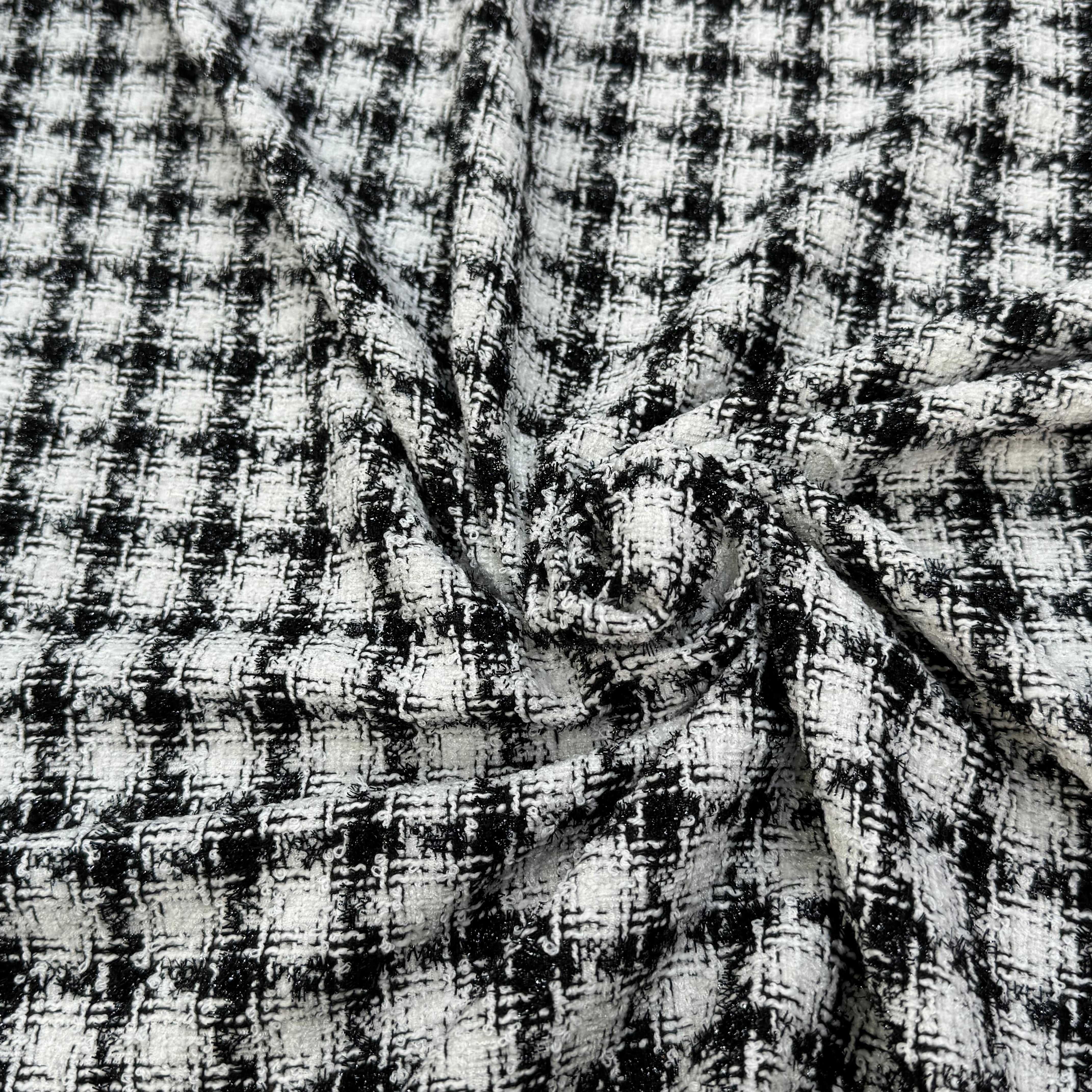 TWEED SOFT À CARREAUX BLANC NOIR - My Little Coupon