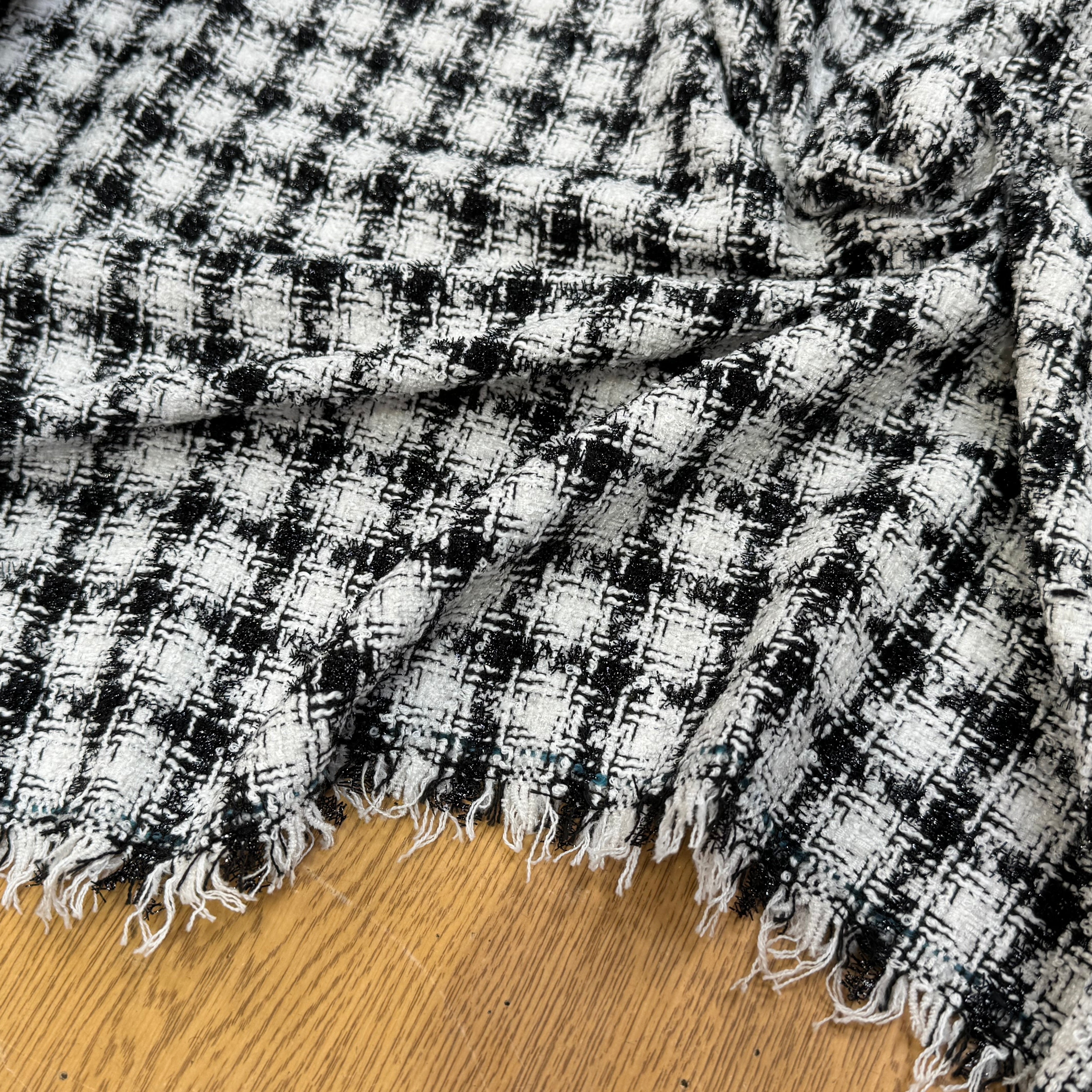 TWEED SOFT À CARREAUX BLANC NOIR - My Little Coupon